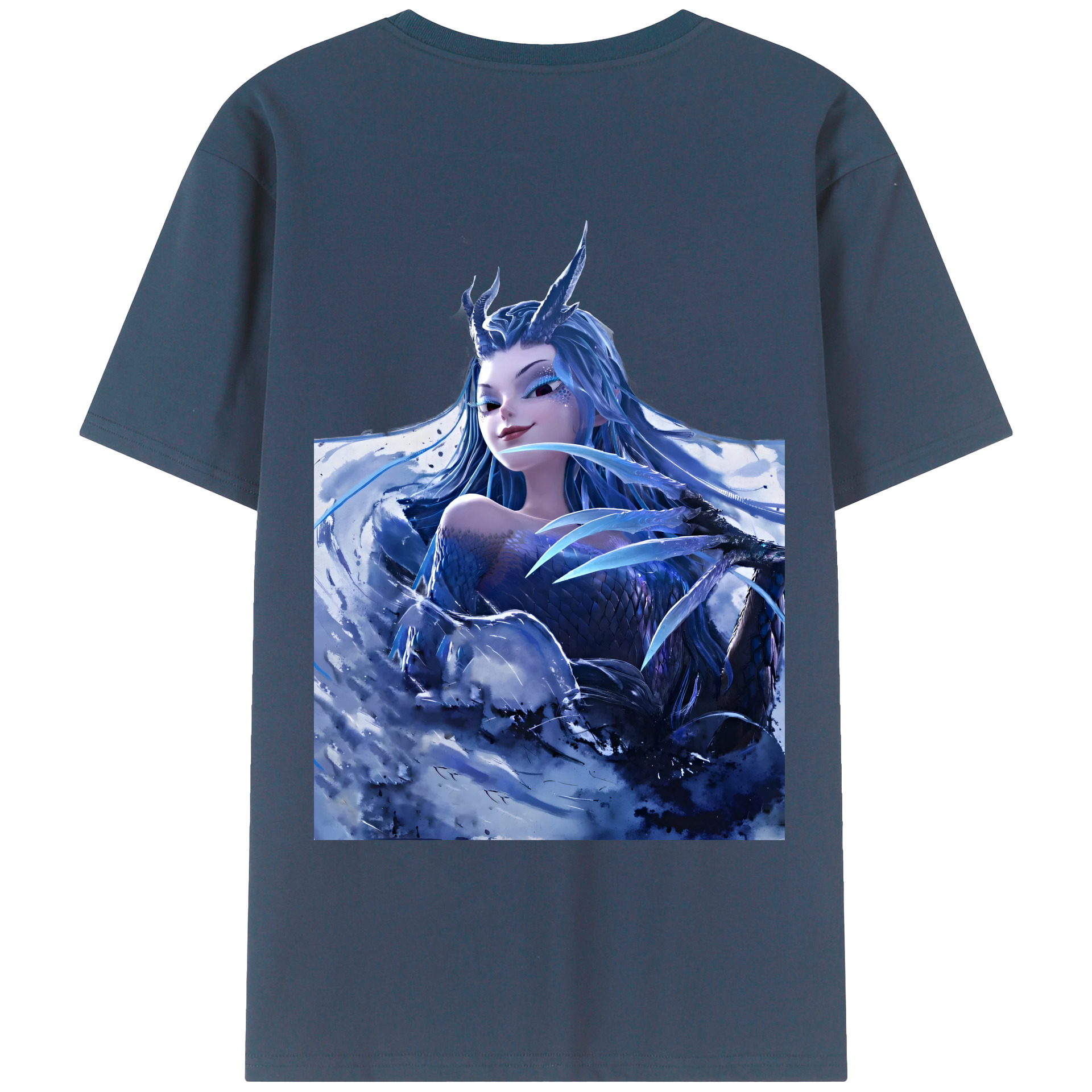 （画像用） Ne Zha 2 ナタ 魔童の大暴れ 綿100％ メンズ半袖Tシャツ（バックプリント） 通気性
