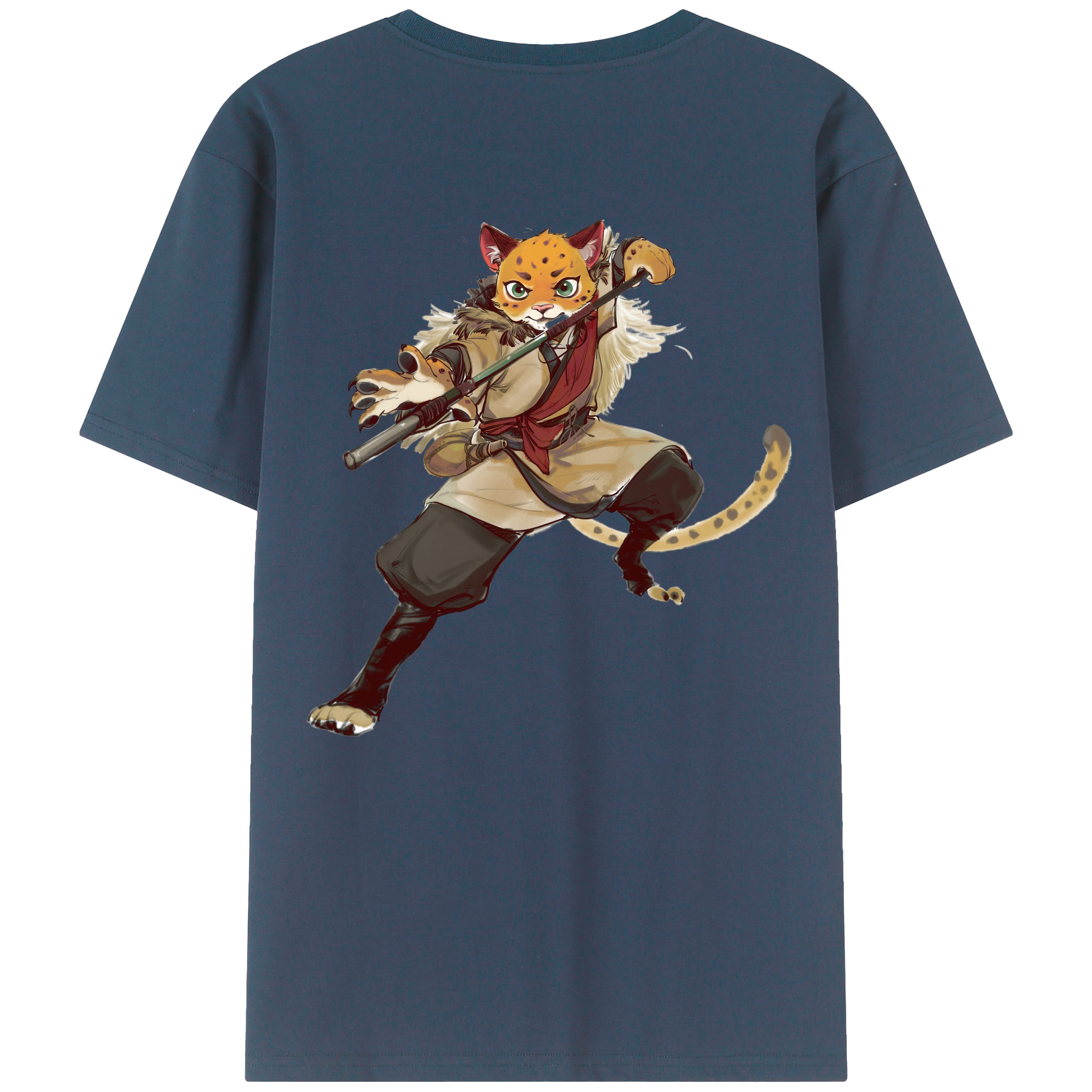 （画像用） Ne Zha 2 ナタ 魔童の大暴れ 綿100％ メンズ半袖Tシャツ（バックプリント） 通気性