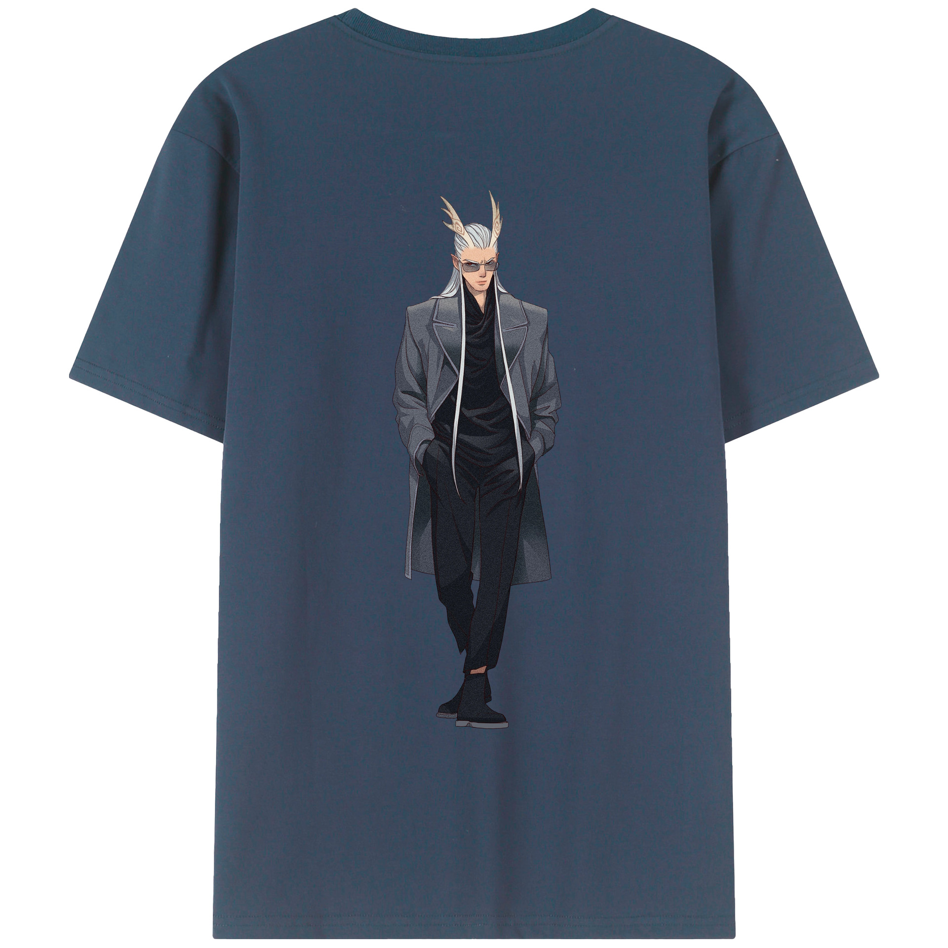 （画像用） Ne Zha 2 ナタ 魔童の大暴れ 綿100％ メンズ半袖Tシャツ（バックプリント） 通気性