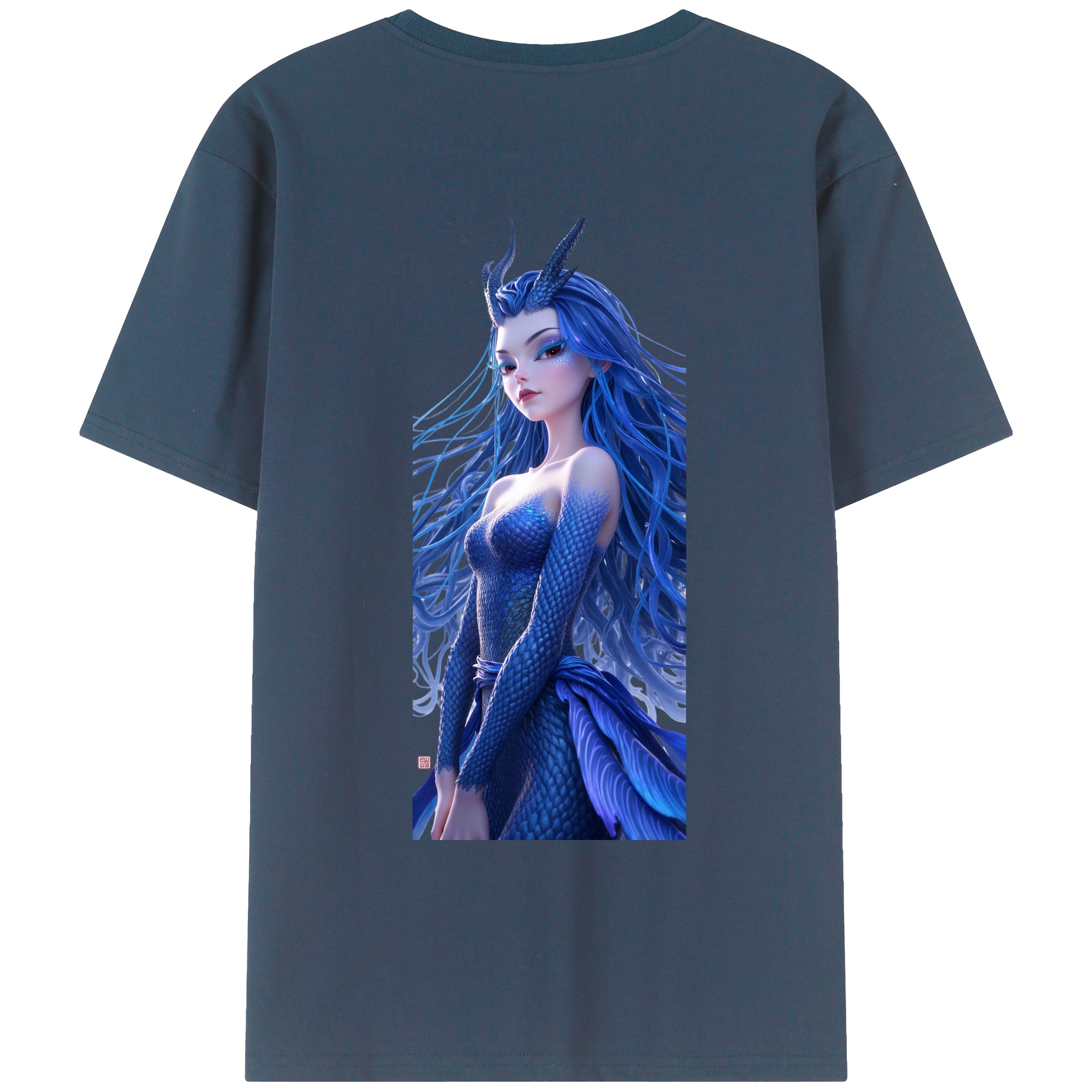 （画像用） Ne Zha 2 ナタ 魔童の大暴れ 綿100％ メンズ半袖Tシャツ（バックプリント） 通気性
