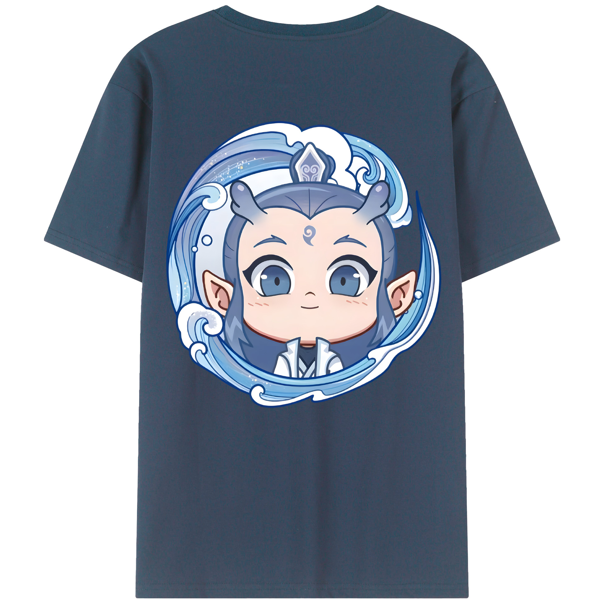 （画像用） Ne Zha 2 ナタ 魔童の大暴れ 綿100％ メンズ半袖Tシャツ（バックプリント） 通気性