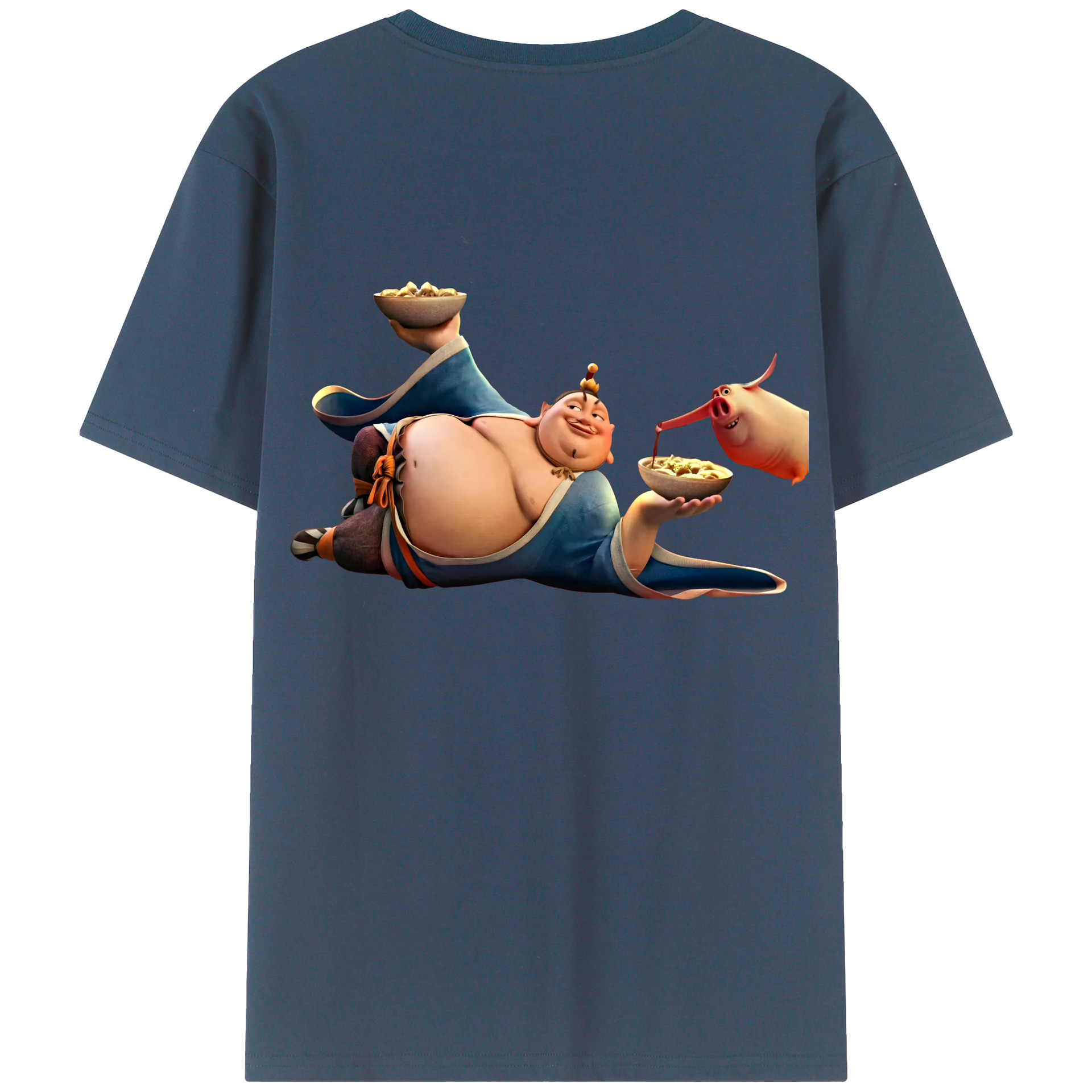 （画像用） Ne Zha 2 ナタ 魔童の大暴れ 綿100％ メンズ半袖Tシャツ（バックプリント） 通気性