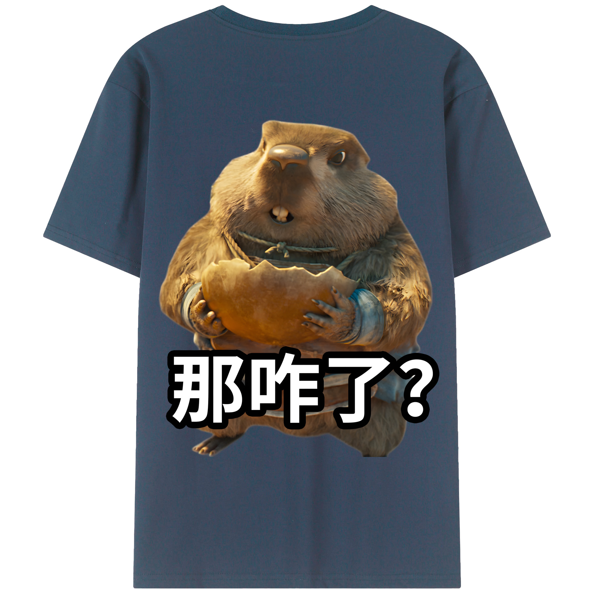 （画像用） Ne Zha 2 ナタ 魔童の大暴れ 綿100％ メンズ半袖Tシャツ（バックプリント） 通気性