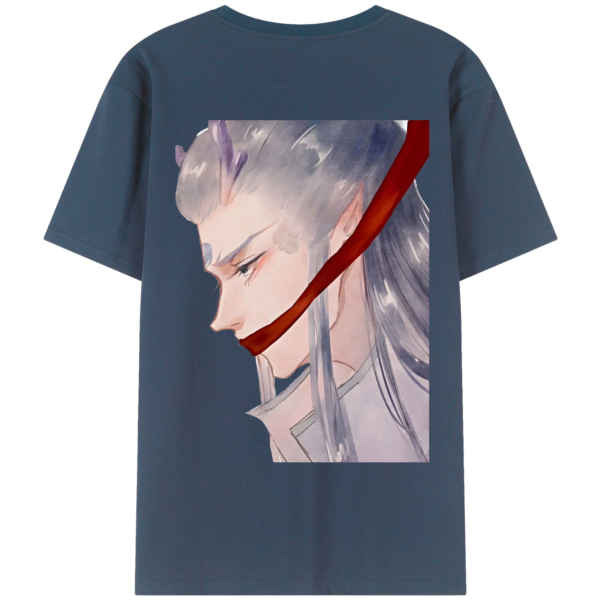 （画像用） Ne Zha 2 ナタ 魔童の大暴れ 綿100％ メンズ半袖Tシャツ（バックプリント） 通気性