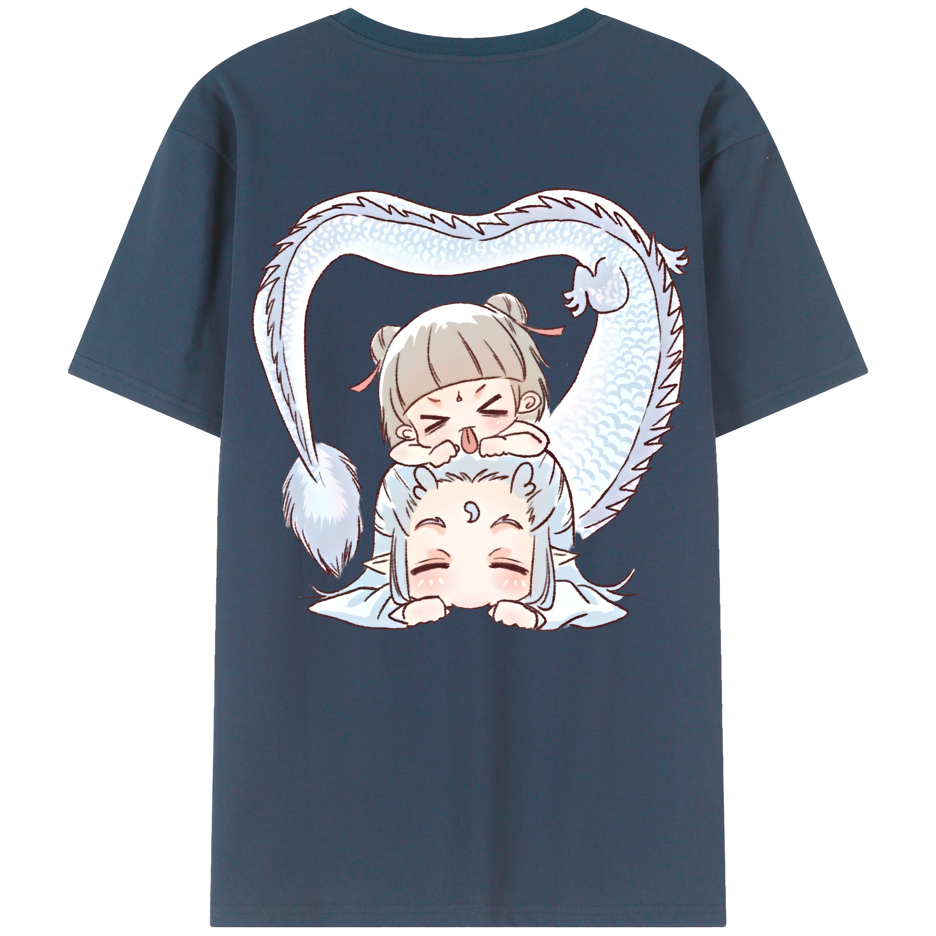 （画像用） Ne Zha 2 ナタ 魔童の大暴れ 綿100％ メンズ半袖Tシャツ（バックプリント） 通気性