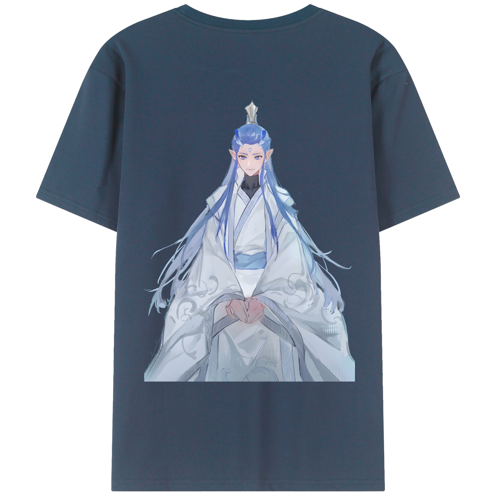（画像用） Ne Zha 2 ナタ 魔童の大暴れ 綿100％ メンズ半袖Tシャツ（バックプリント） 通気性