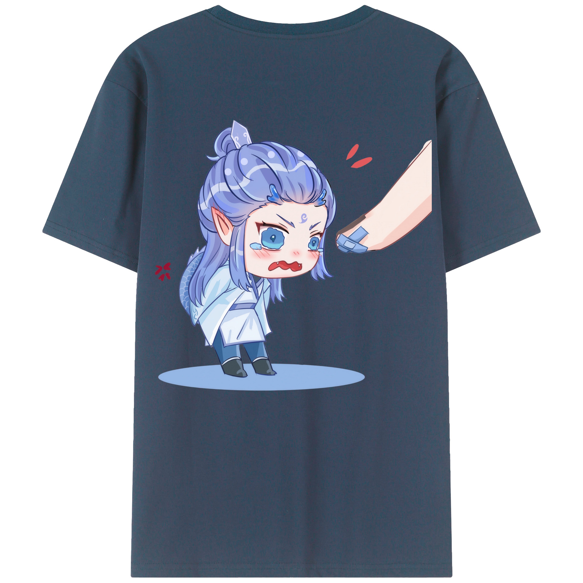 （画像用） Ne Zha 2 ナタ 魔童の大暴れ 綿100％ メンズ半袖Tシャツ（バックプリント） 通気性