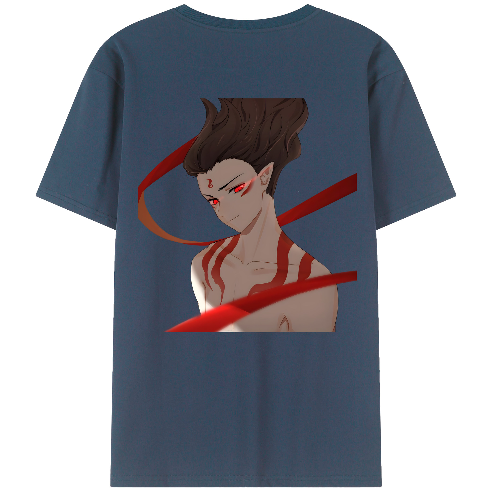 （画像用） Ne Zha 2 ナタ 魔童の大暴れ 綿100％ メンズ半袖Tシャツ（バックプリント） 通気性