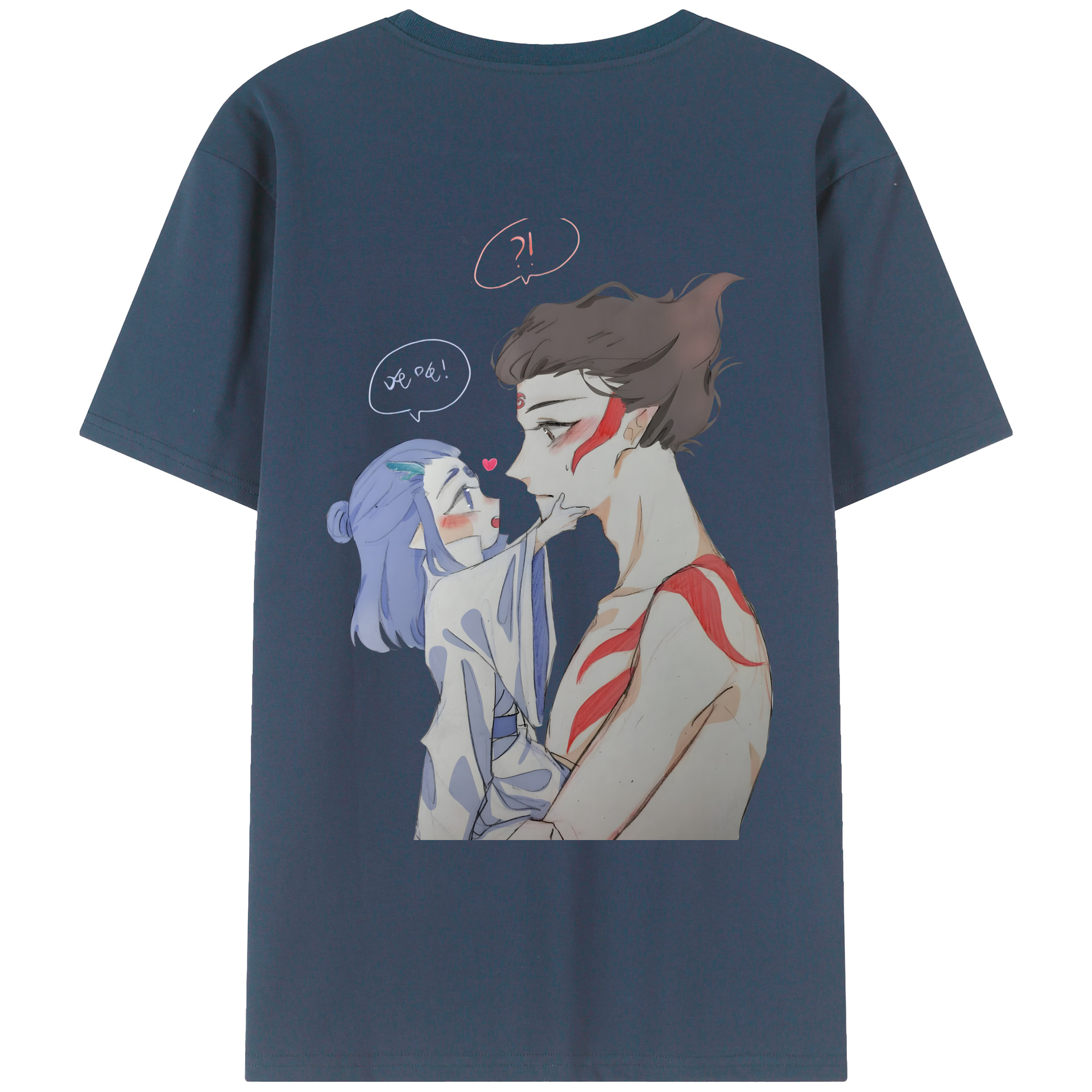 （画像用） Ne Zha 2 ナタ 魔童の大暴れ 綿100％ メンズ半袖Tシャツ（バックプリント） 通気性