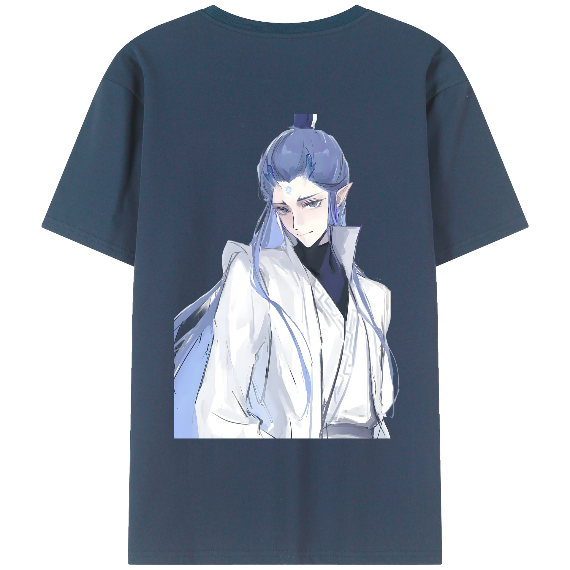（画像用） Ne Zha 2 ナタ 魔童の大暴れ 綿100％ メンズ半袖Tシャツ（バックプリント） 通気性