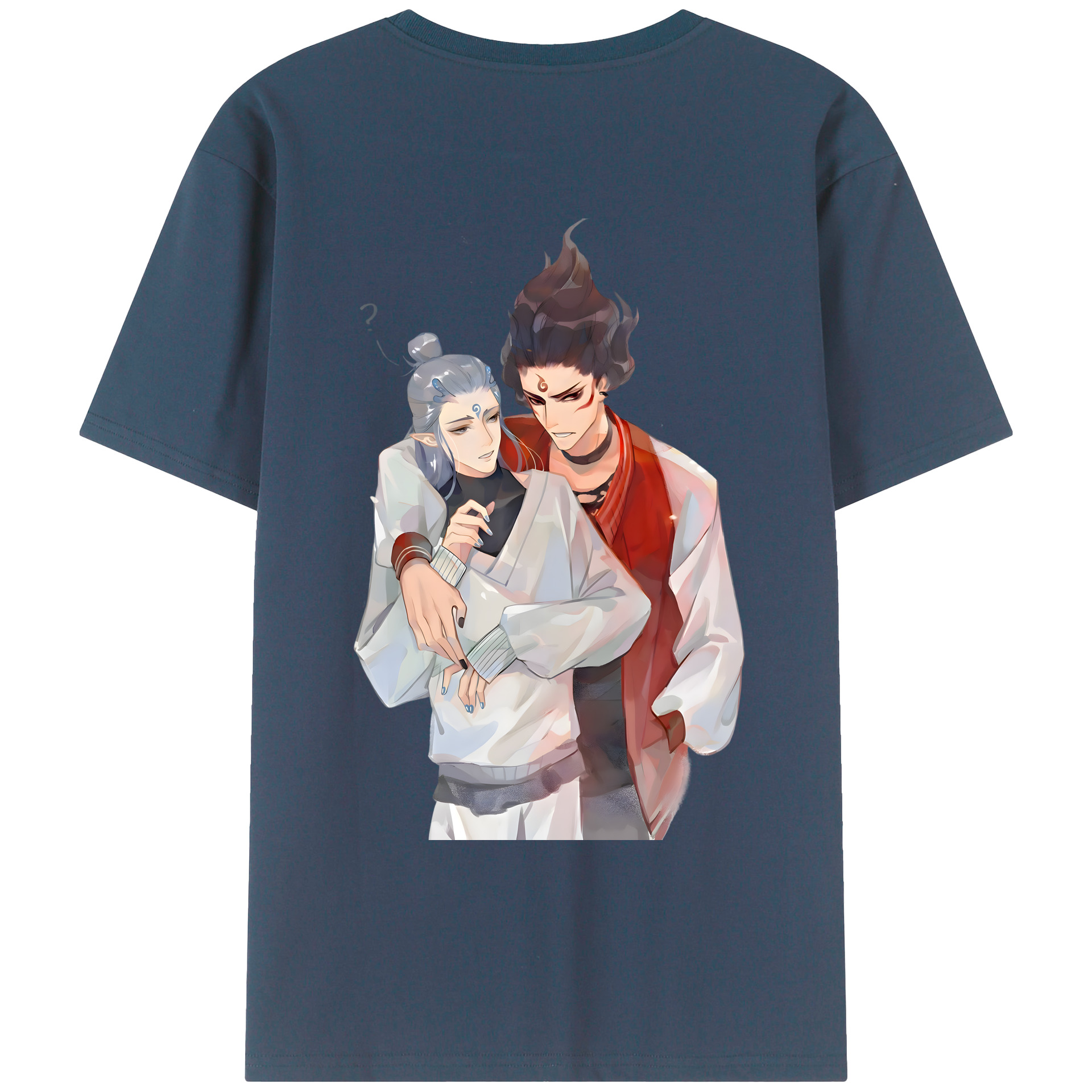 （画像用） Ne Zha 2 ナタ 魔童の大暴れ 綿100％ メンズ半袖Tシャツ（バックプリント） 通気性