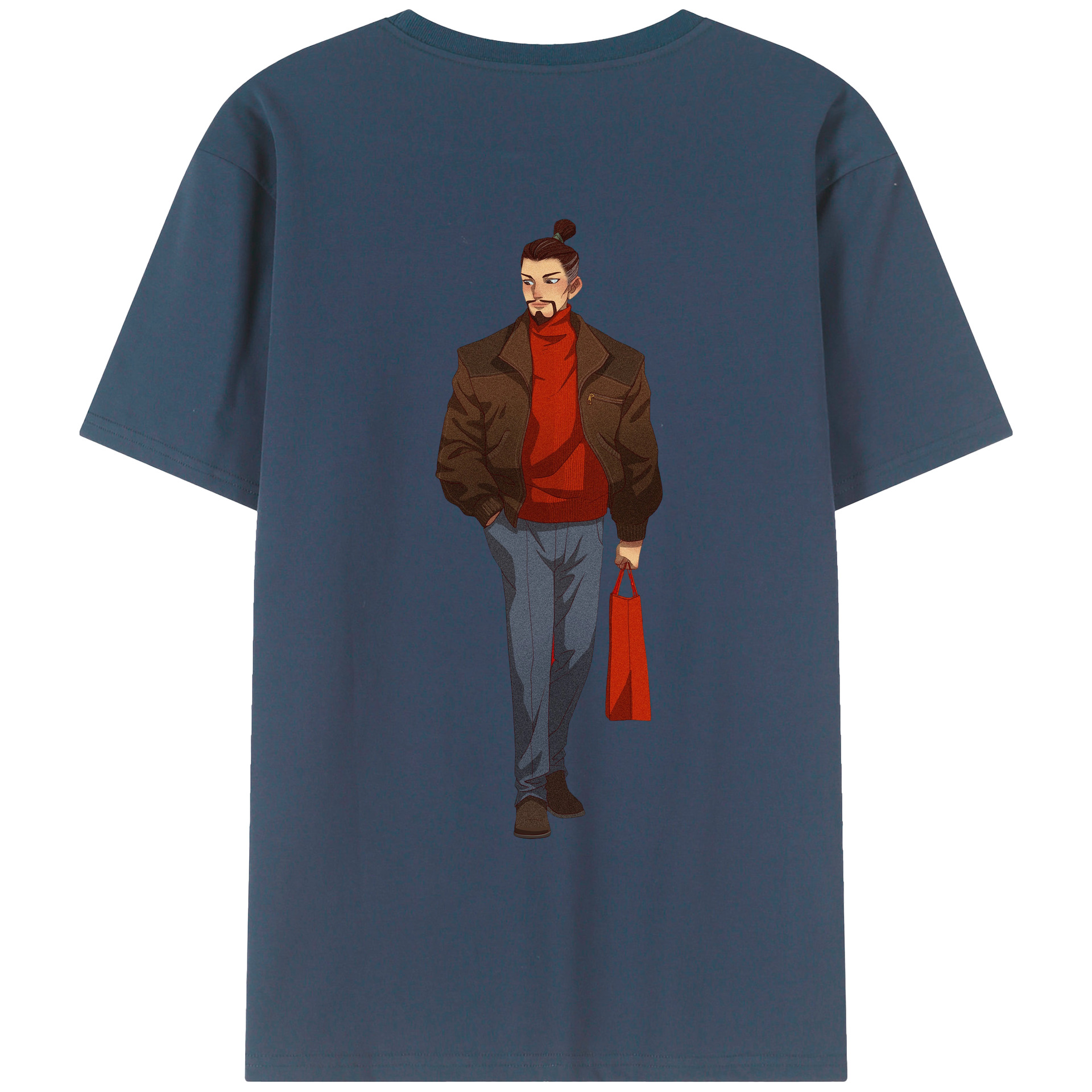 （画像用） Ne Zha 2 ナタ 魔童の大暴れ 綿100％ メンズ半袖Tシャツ（バックプリント） 通気性