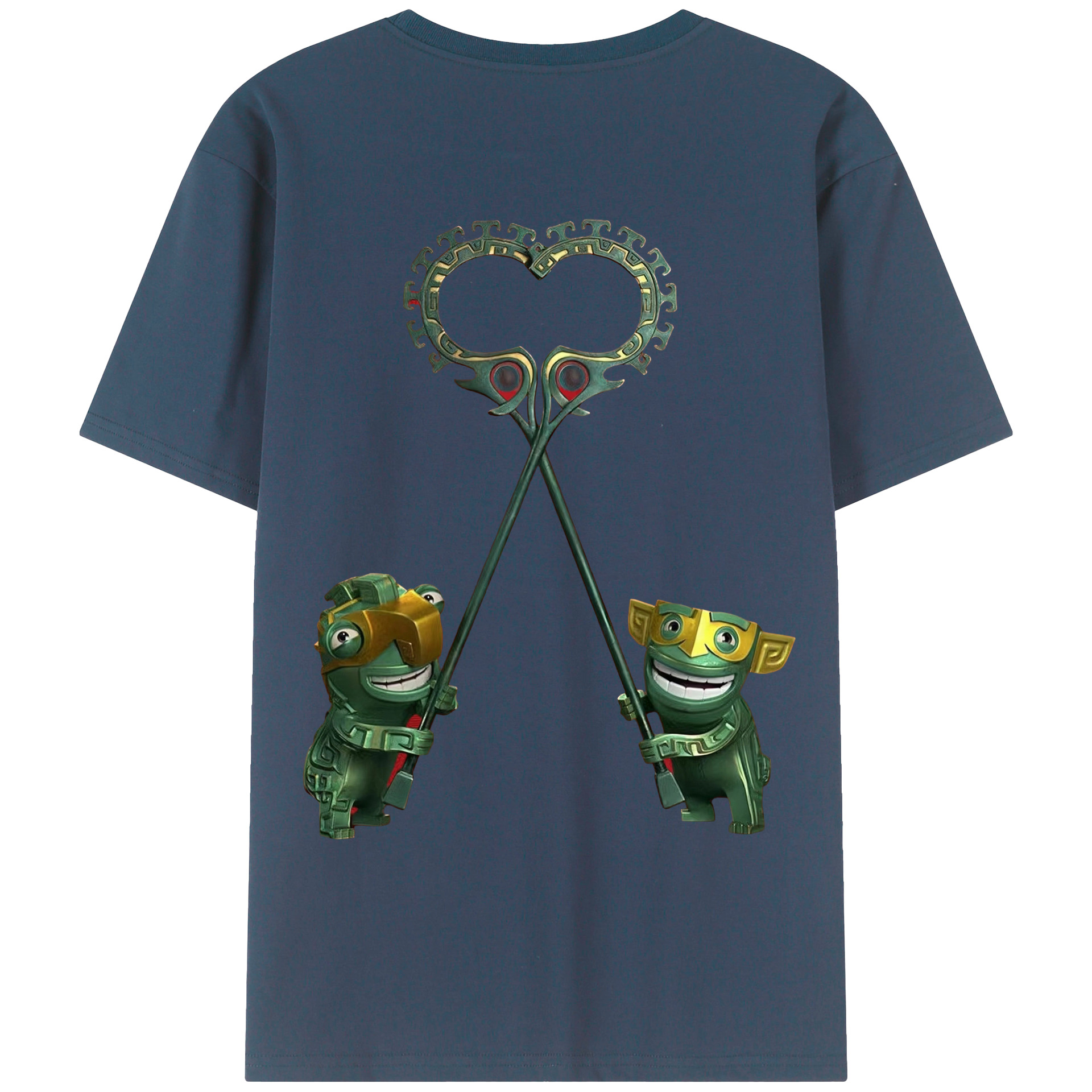 （画像用） Ne Zha 2 ナタ 魔童の大暴れ 綿100％ メンズ半袖Tシャツ（バックプリント） 通気性