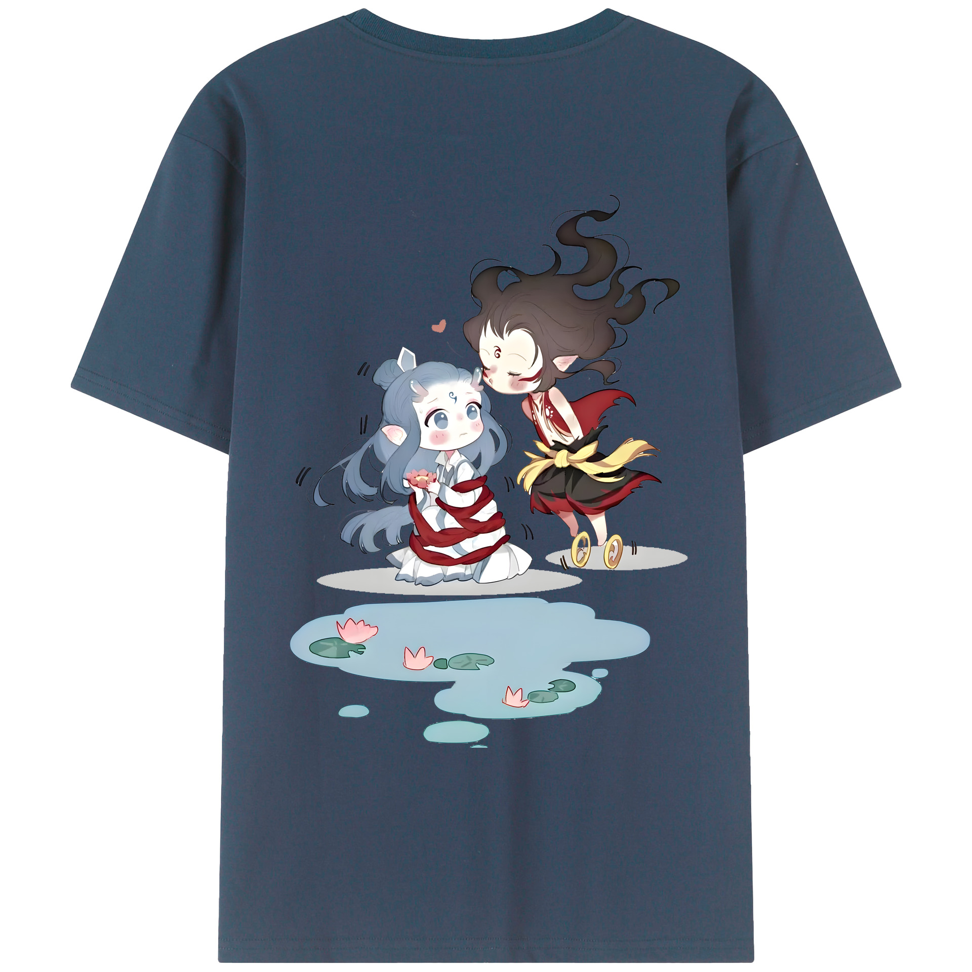 （画像用） Ne Zha 2 ナタ 魔童の大暴れ 綿100％ メンズ半袖Tシャツ（バックプリント） 通気性