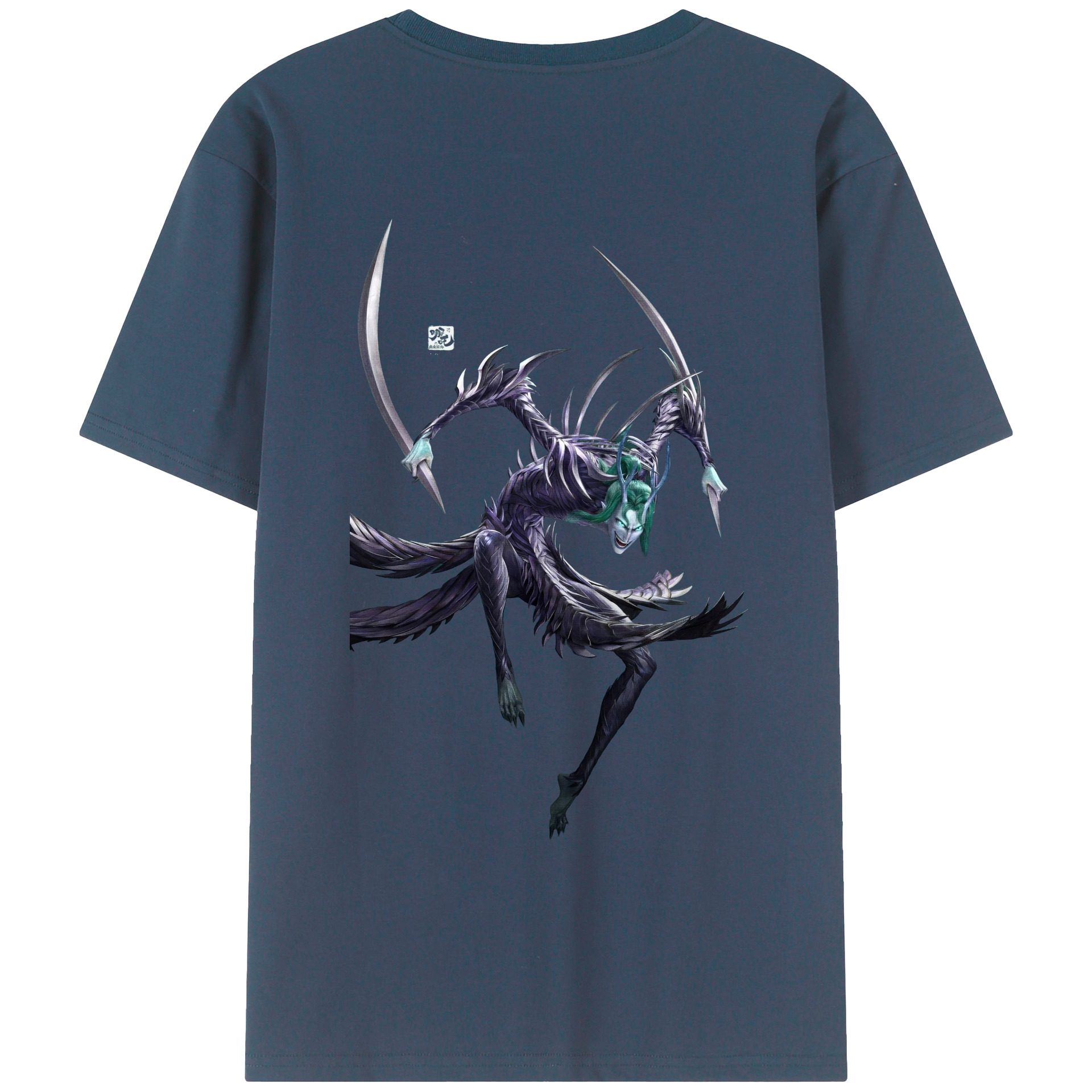 （画像用） Ne Zha 2 ナタ 魔童の大暴れ 綿100％ メンズ半袖Tシャツ（バックプリント） 通気性