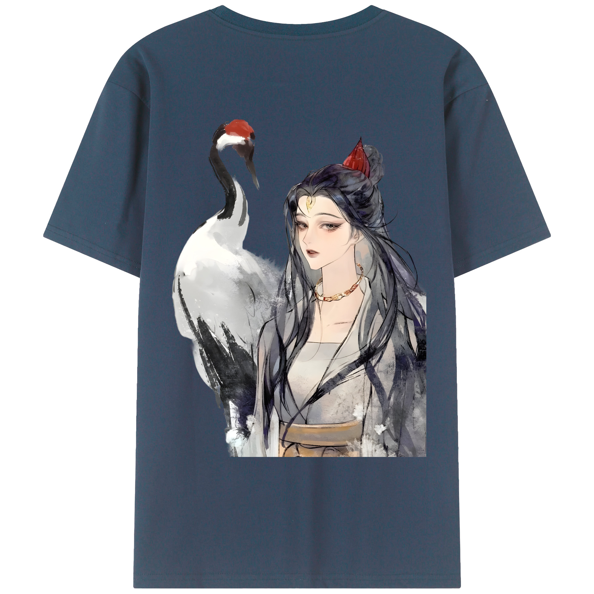 （画像用） Ne Zha 2 ナタ 魔童の大暴れ 綿100％ メンズ半袖Tシャツ（バックプリント） 通気性