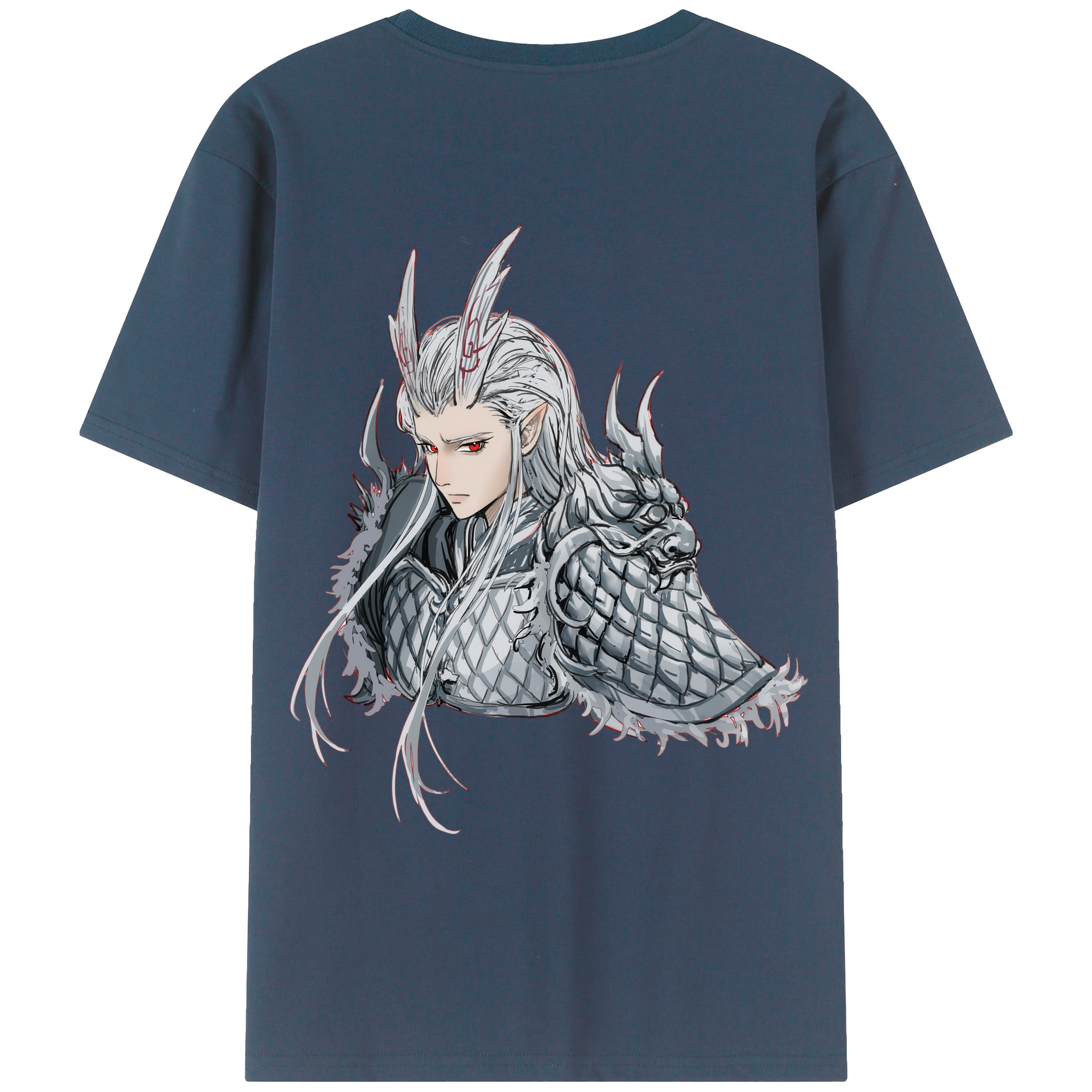 （画像用） Ne Zha 2 ナタ 魔童の大暴れ 綿100％ メンズ半袖Tシャツ（バックプリント） 通気性