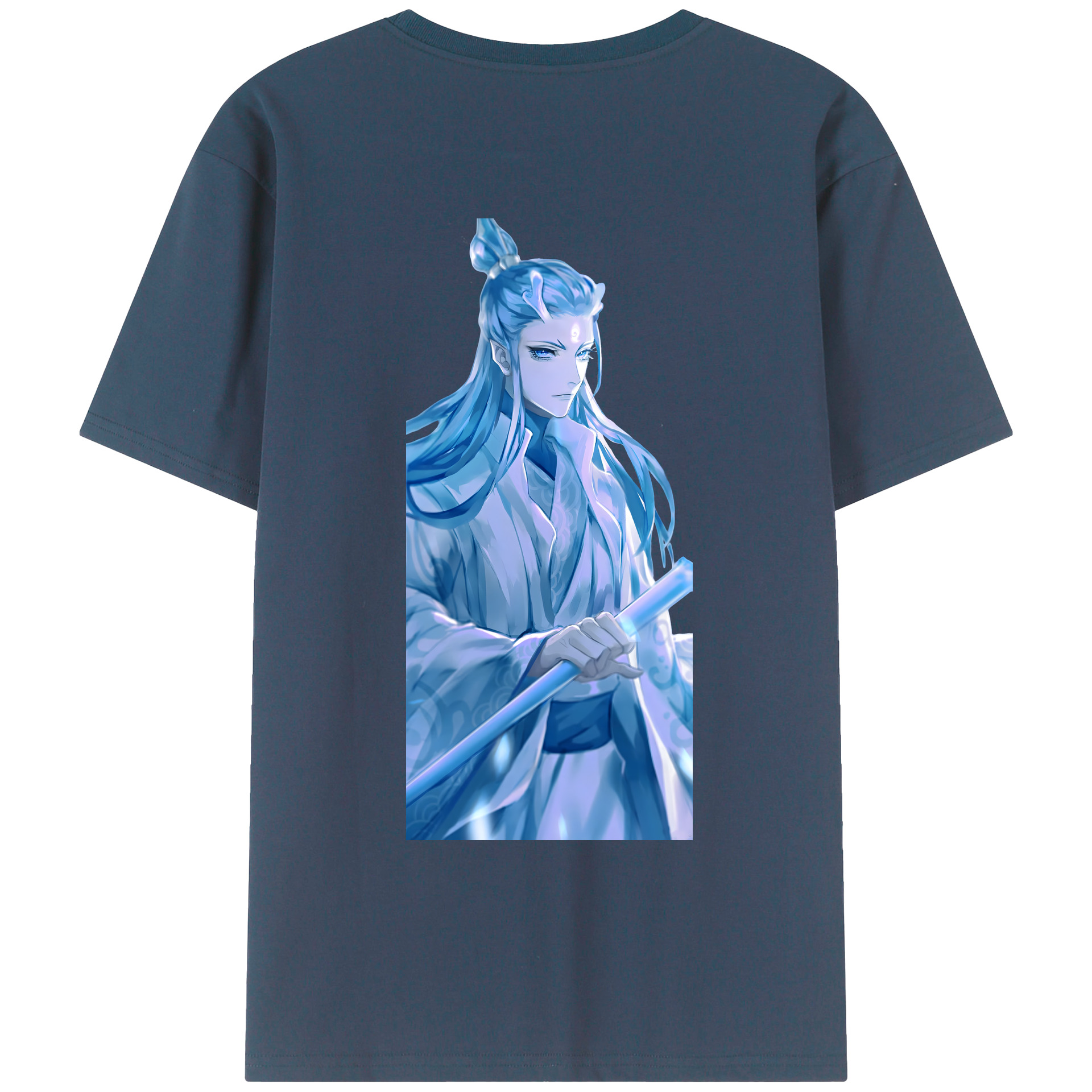 （画像用） Ne Zha 2 ナタ 魔童の大暴れ 綿100％ メンズ半袖Tシャツ（バックプリント） 通気性