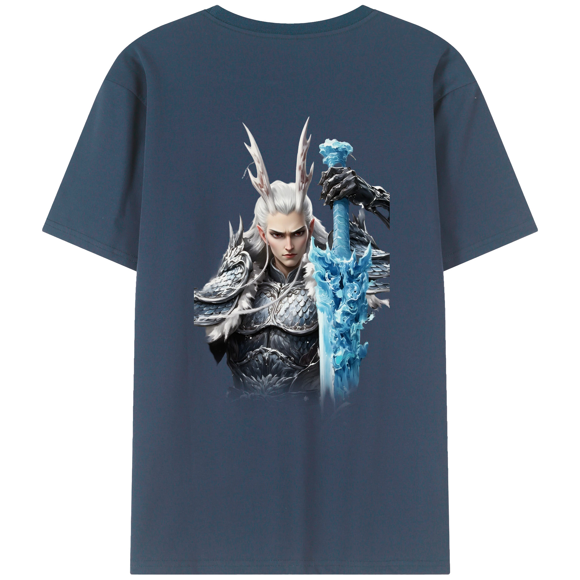 （画像用） Ne Zha 2 ナタ 魔童の大暴れ 綿100％ メンズ半袖Tシャツ（バックプリント） 通気性