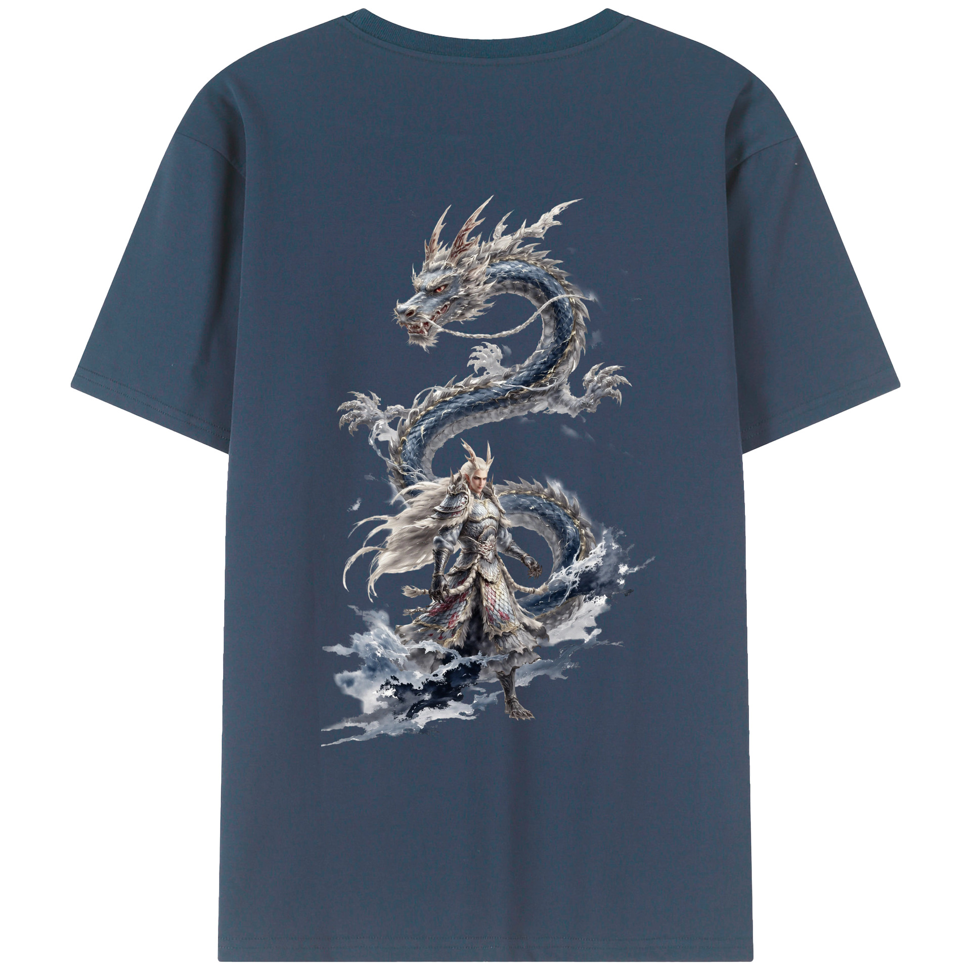 （画像用） Ne Zha 2 ナタ 魔童の大暴れ 綿100％ メンズ半袖Tシャツ（バックプリント） 通気性