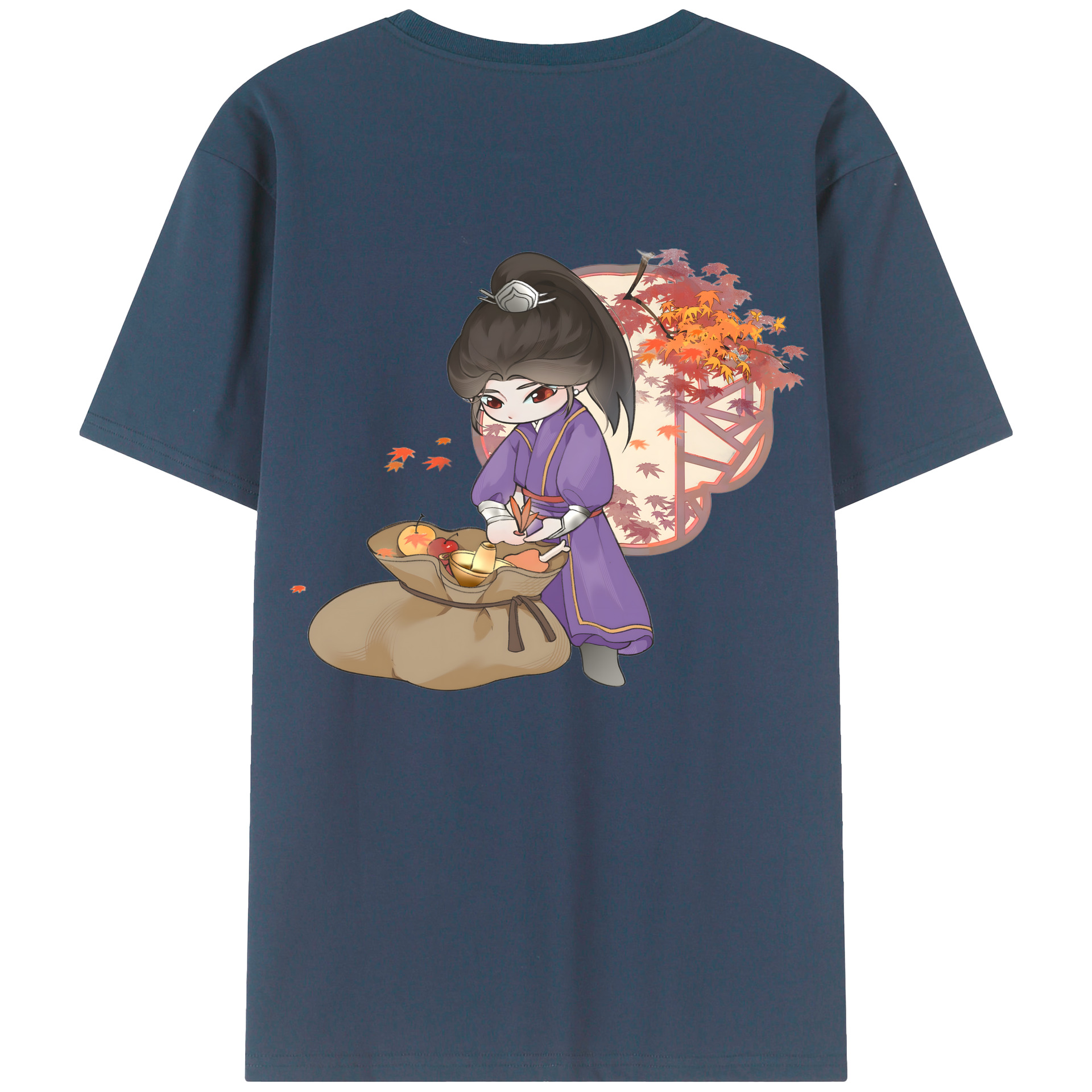 （画像用） Ne Zha 2 ナタ 魔童の大暴れ 綿100％ メンズ半袖Tシャツ（バックプリント） 通気性