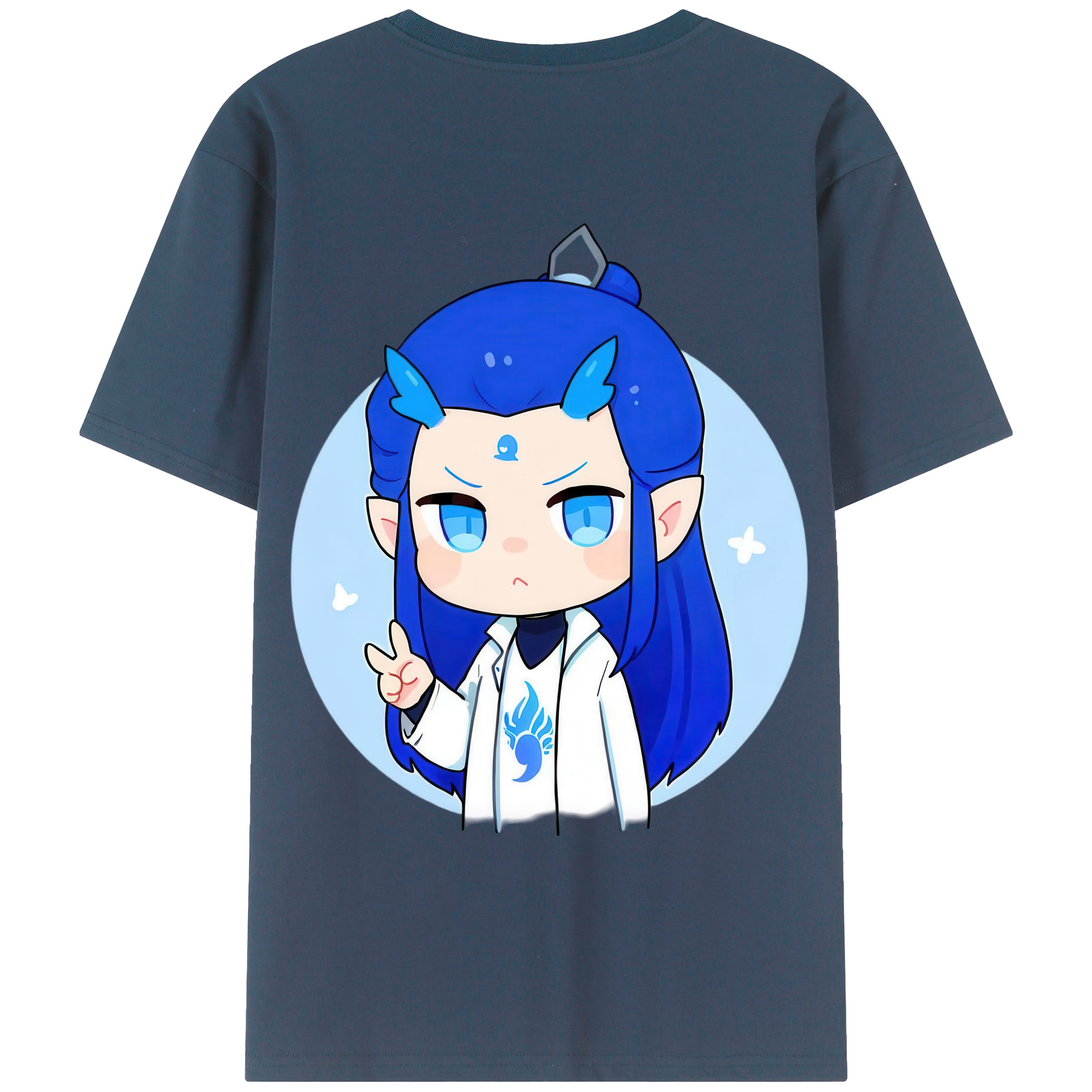 （画像用） Ne Zha 2 ナタ 魔童の大暴れ 綿100％ メンズ半袖Tシャツ（バックプリント） 通気性