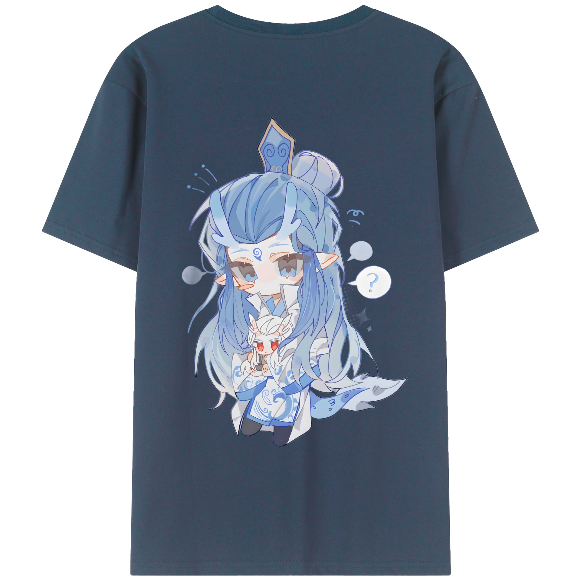 （画像用） Ne Zha 2 ナタ 魔童の大暴れ 綿100％ メンズ半袖Tシャツ（バックプリント） 通気性