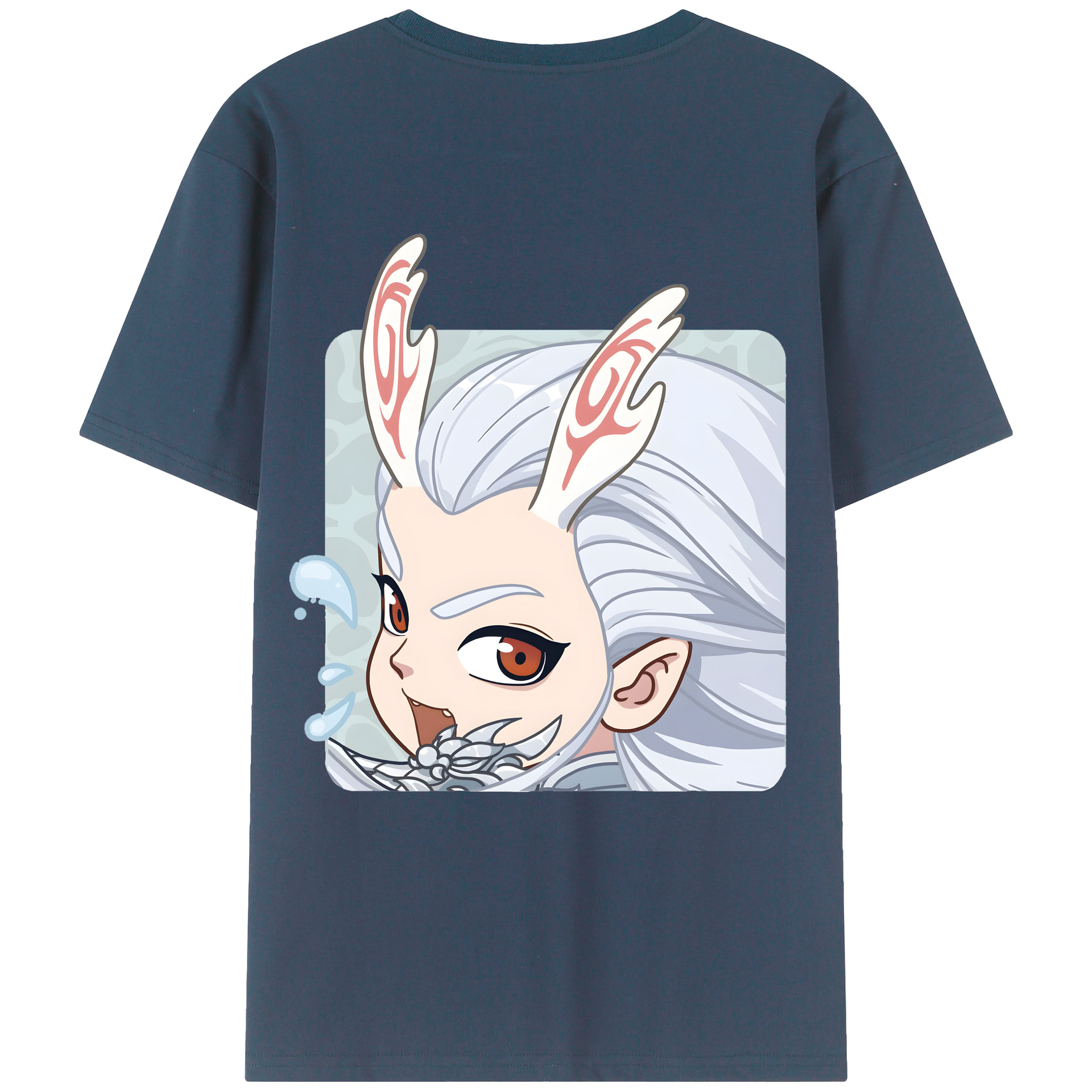 （画像用） Ne Zha 2 ナタ 魔童の大暴れ 綿100％ メンズ半袖Tシャツ（バックプリント） 通気性