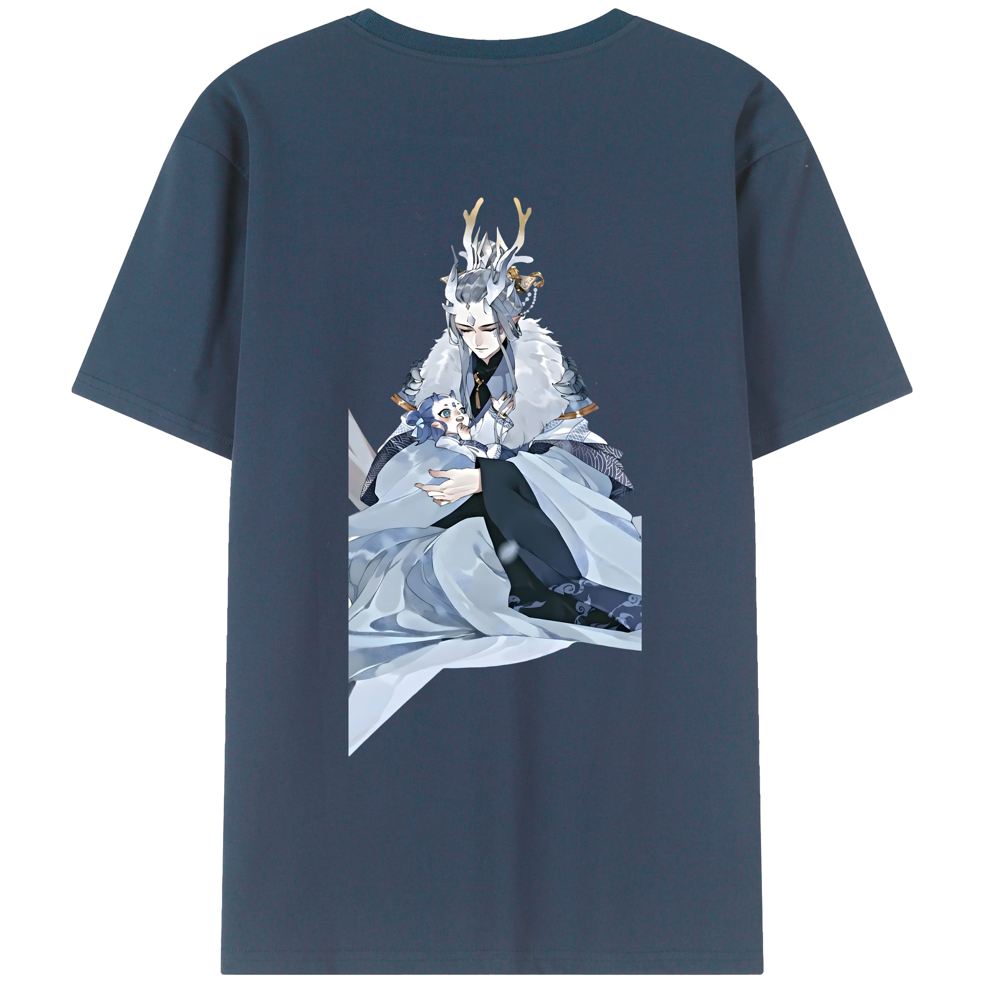 （画像用） Ne Zha 2 ナタ 魔童の大暴れ 綿100％ メンズ半袖Tシャツ（バックプリント） 通気性