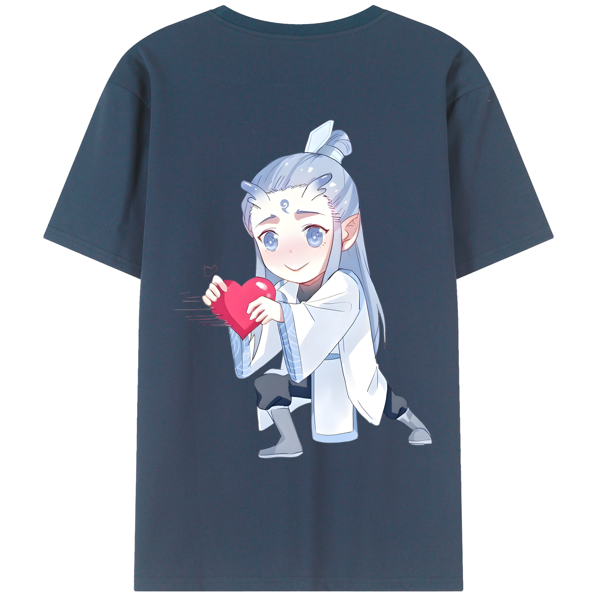 （画像用） Ne Zha 2 ナタ 魔童の大暴れ 綿100％ メンズ半袖Tシャツ（バックプリント） 通気性