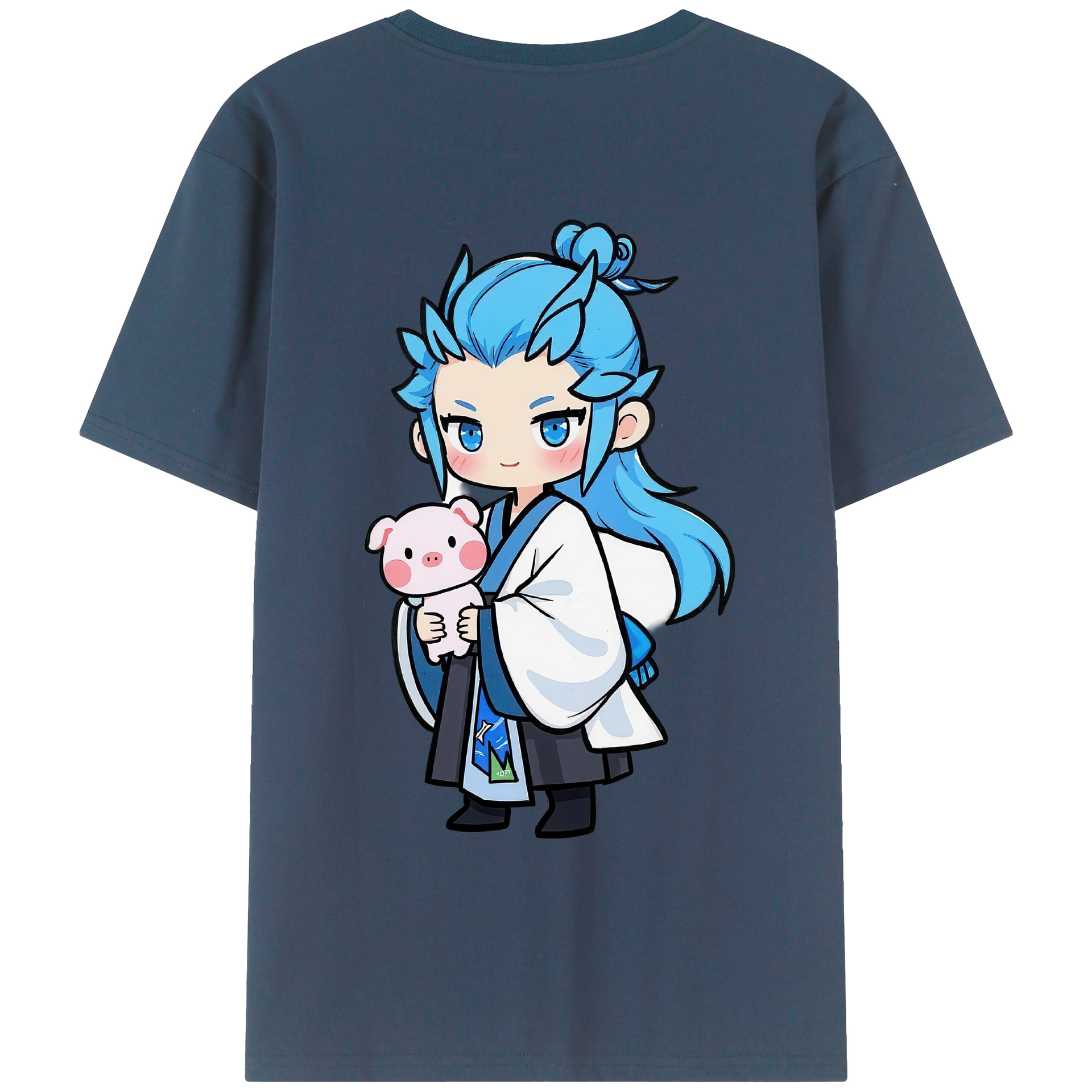 （画像用） Ne Zha 2 ナタ 魔童の大暴れ 綿100％ メンズ半袖Tシャツ（バックプリント） 通気性