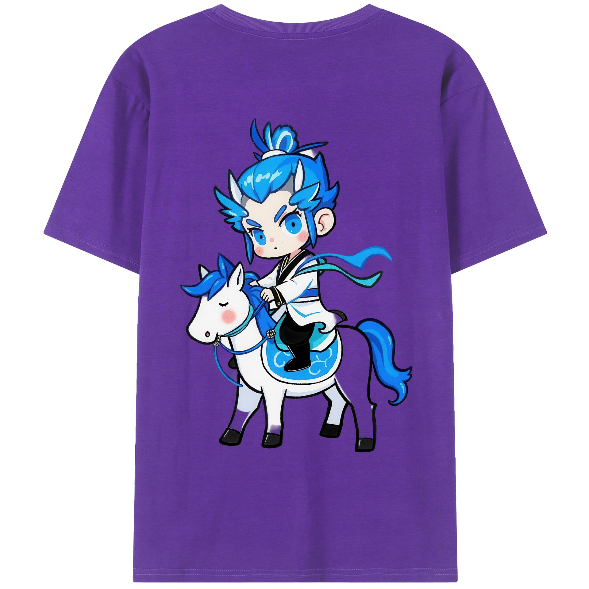 （画像用） Ne Zha 2 ナタ 魔童の大暴れ 綿100％ メンズ半袖Tシャツ（バックプリント） 通気性