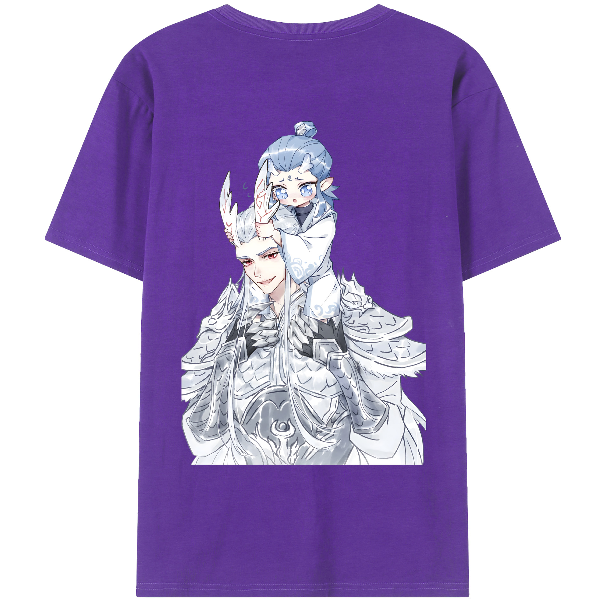 （画像用） Ne Zha 2 ナタ 魔童の大暴れ 綿100％ メンズ半袖Tシャツ（バックプリント） 通気性