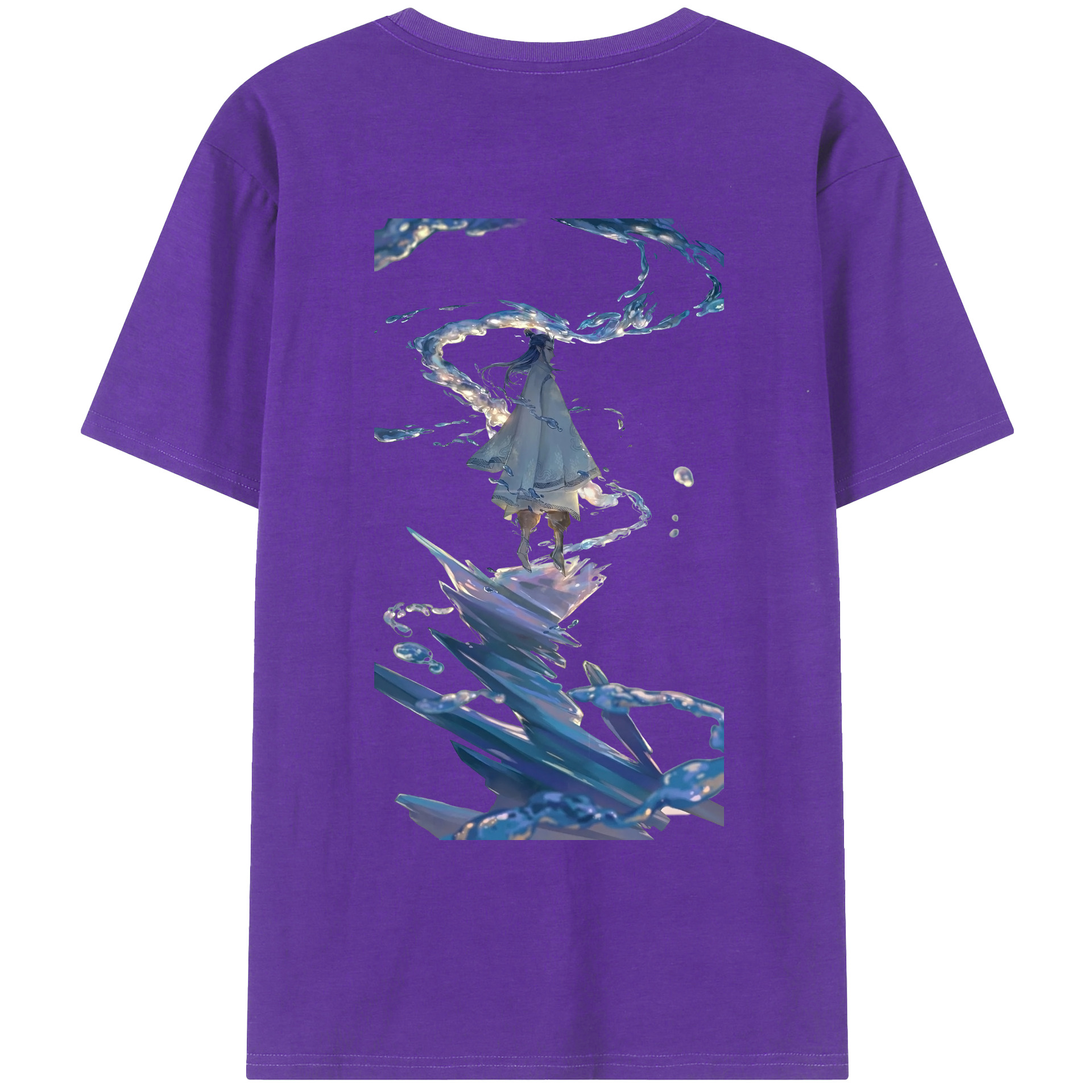 （画像用） Ne Zha 2 ナタ 魔童の大暴れ 綿100％ メンズ半袖Tシャツ（バックプリント） 通気性