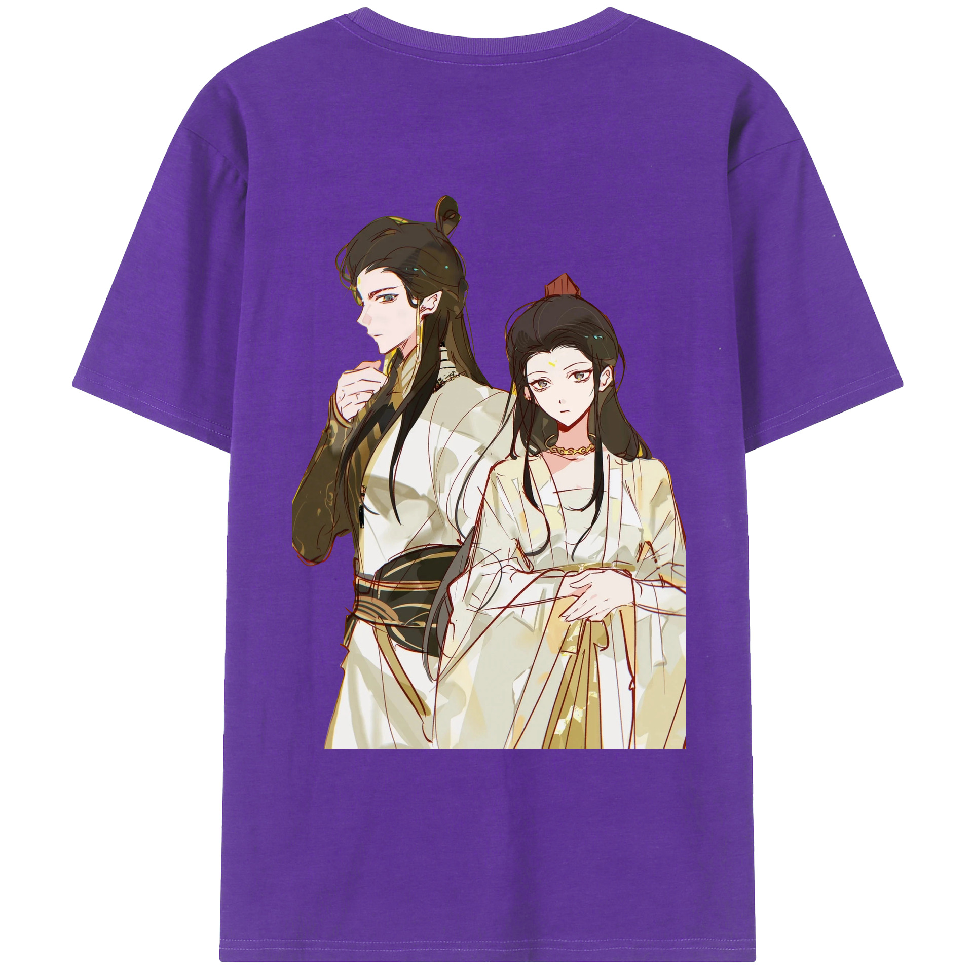 （画像用） Ne Zha 2 ナタ 魔童の大暴れ 綿100％ メンズ半袖Tシャツ（バックプリント） 通気性