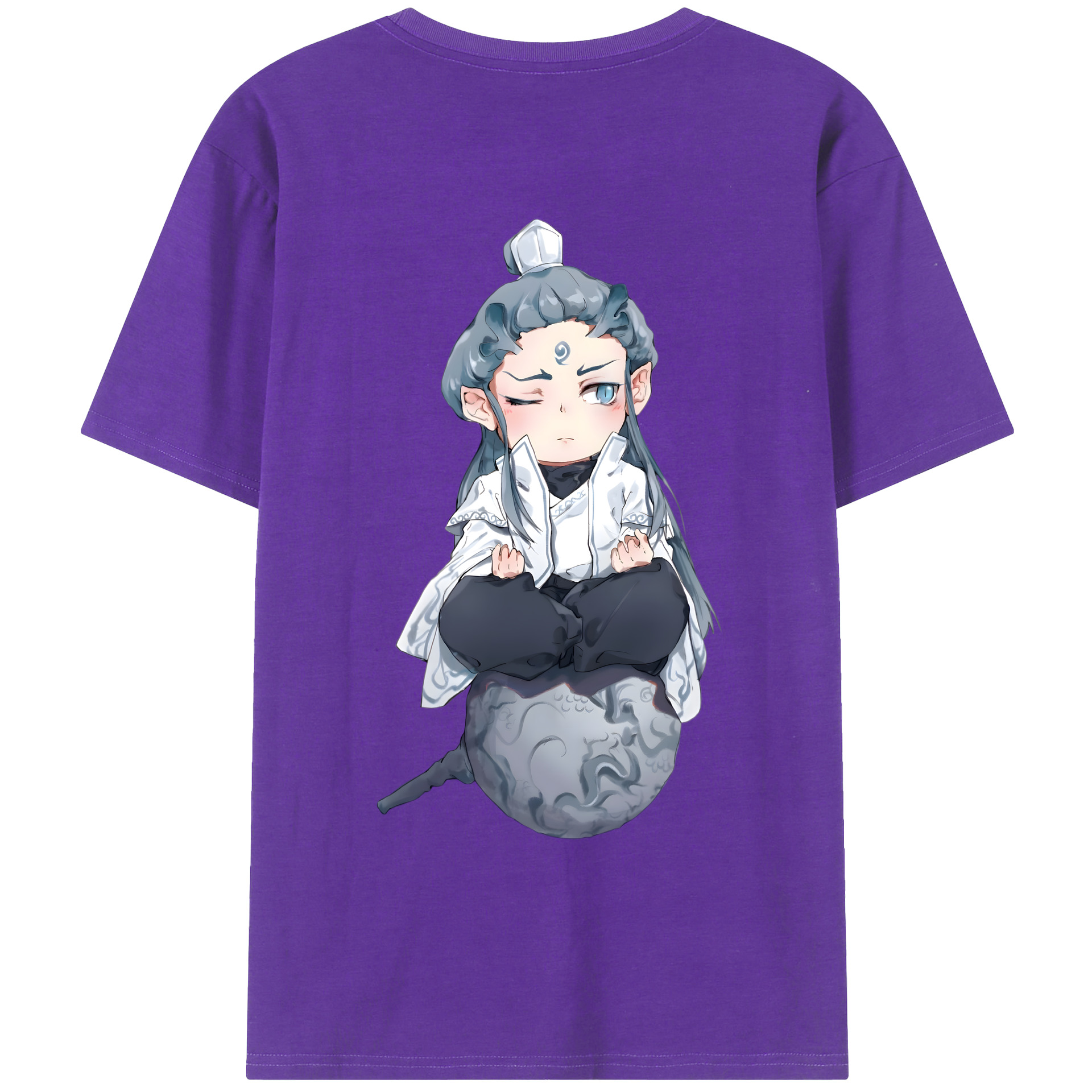 （画像用） Ne Zha 2 ナタ 魔童の大暴れ 綿100％ メンズ半袖Tシャツ（バックプリント） 通気性