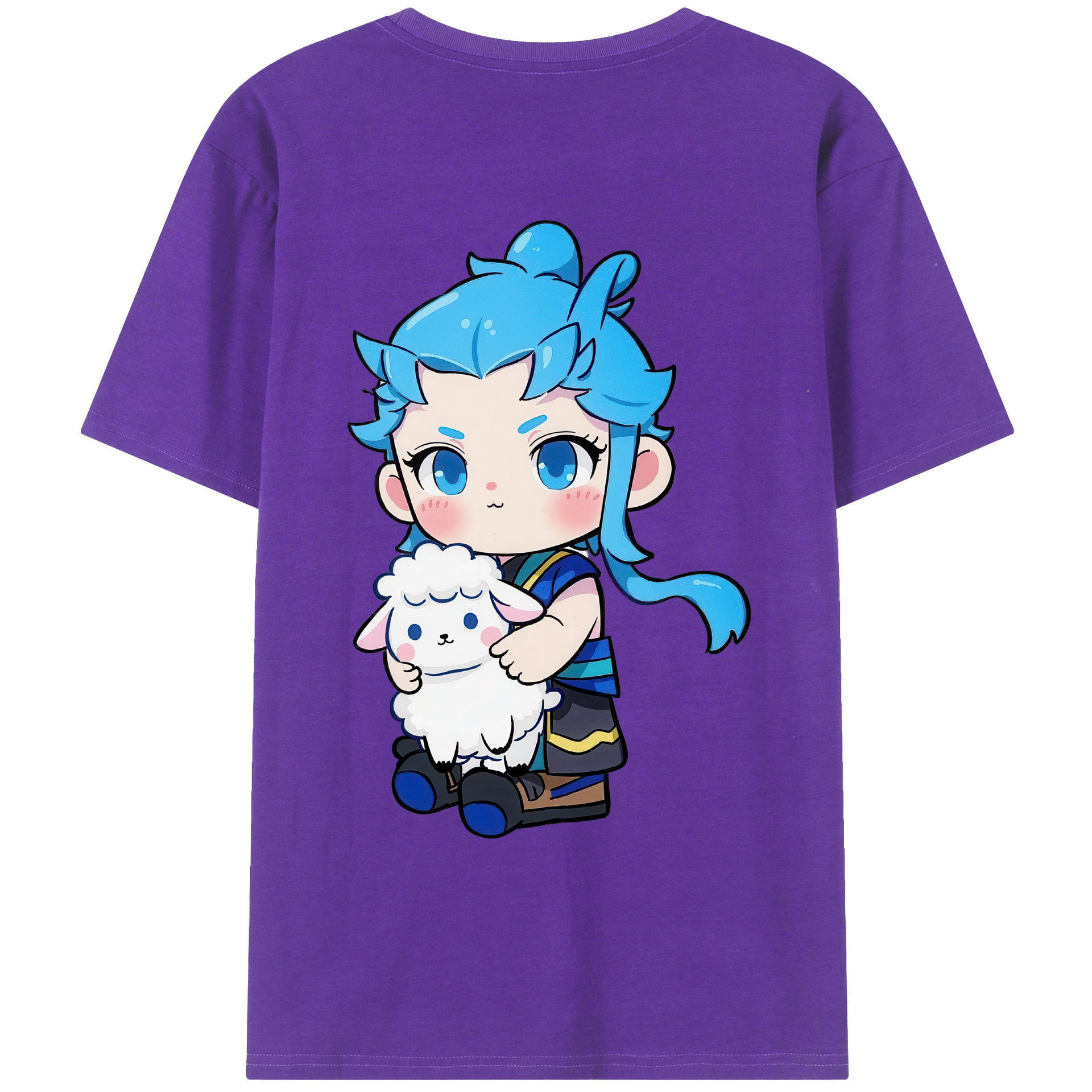 （画像用） Ne Zha 2 ナタ 魔童の大暴れ 綿100％ メンズ半袖Tシャツ（バックプリント） 通気性