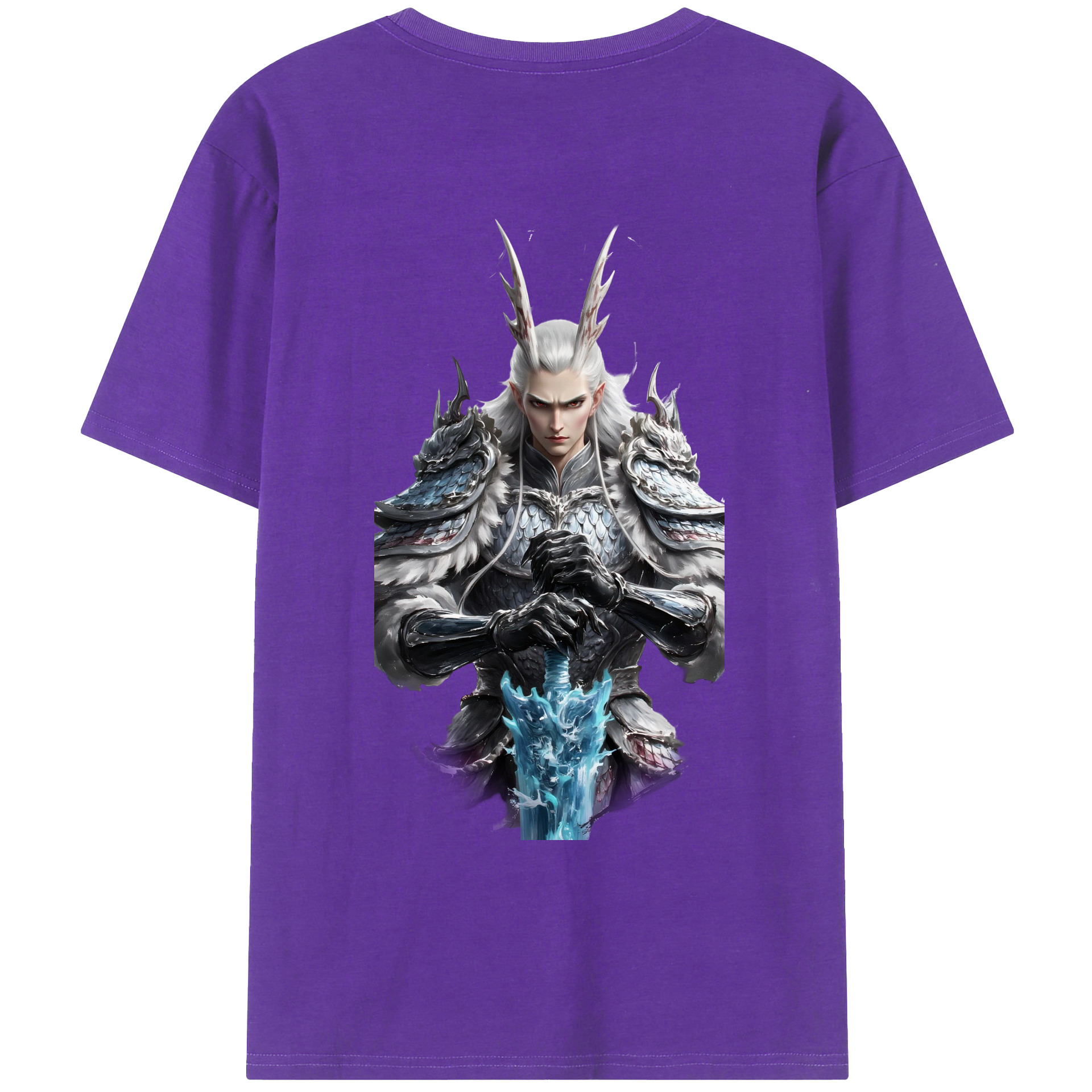 （画像用） Ne Zha 2 ナタ 魔童の大暴れ 綿100％ メンズ半袖Tシャツ（バックプリント） 通気性