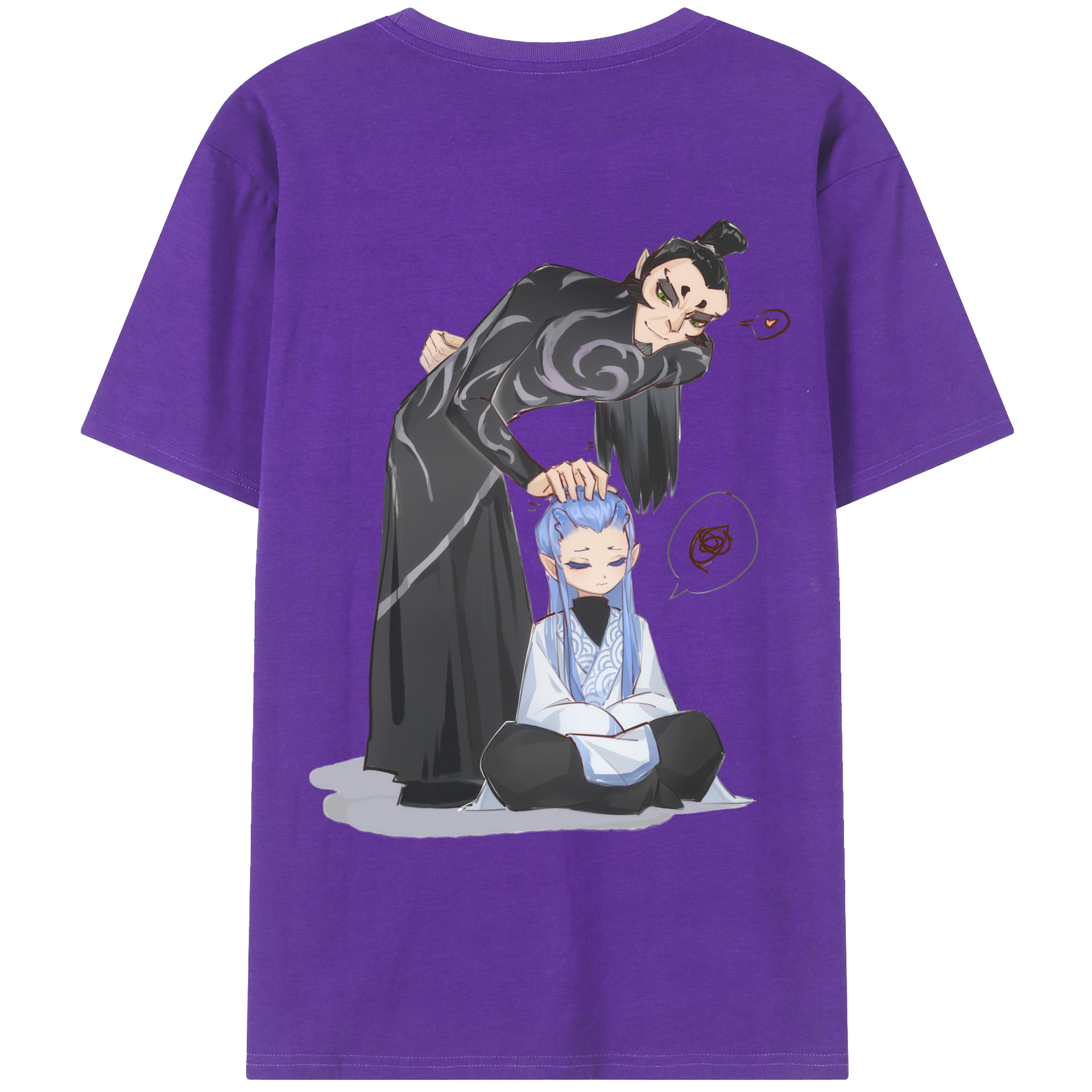 （画像用） Ne Zha 2 ナタ 魔童の大暴れ 綿100％ メンズ半袖Tシャツ（バックプリント） 通気性