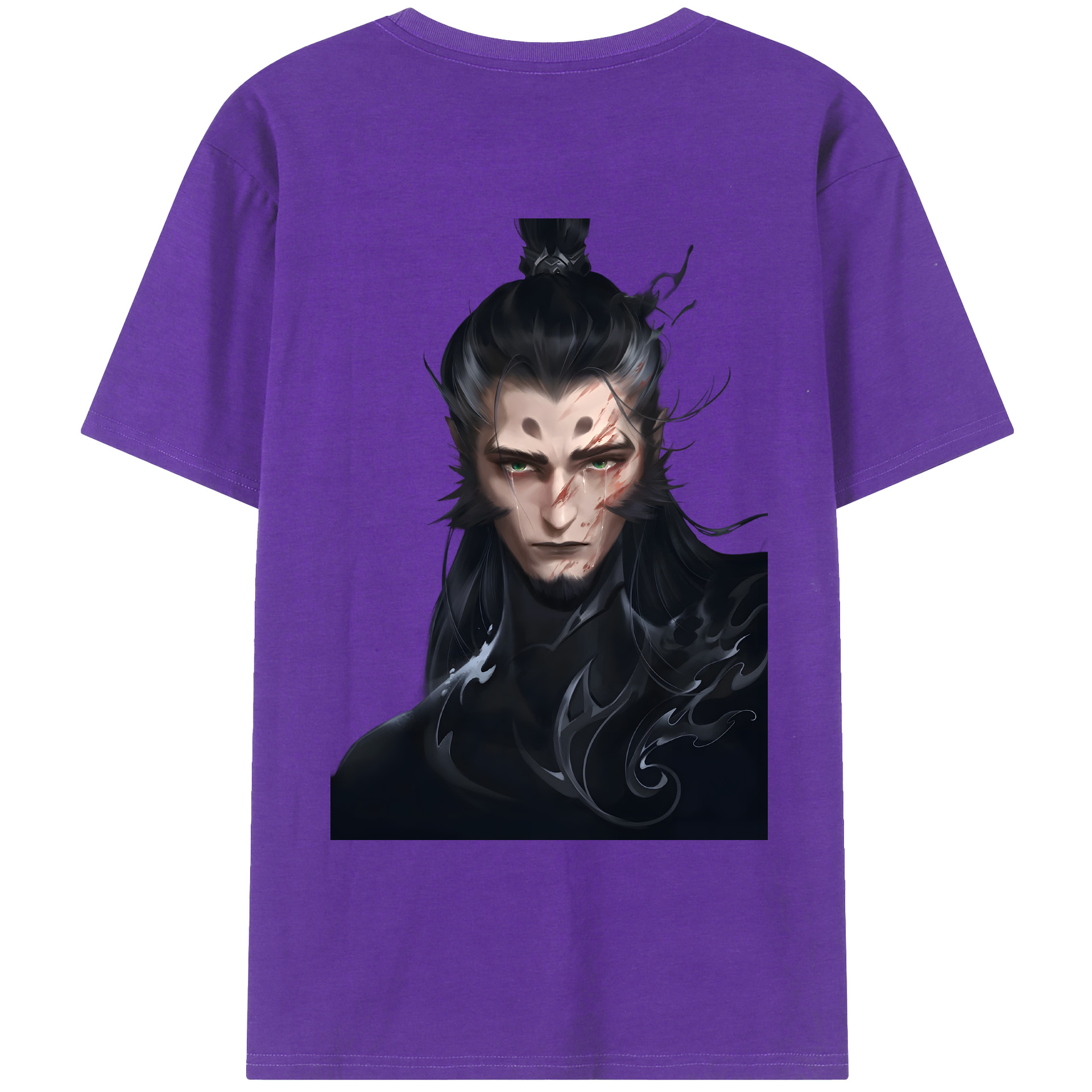 （画像用） Ne Zha 2 ナタ 魔童の大暴れ 綿100％ メンズ半袖Tシャツ（バックプリント） 通気性