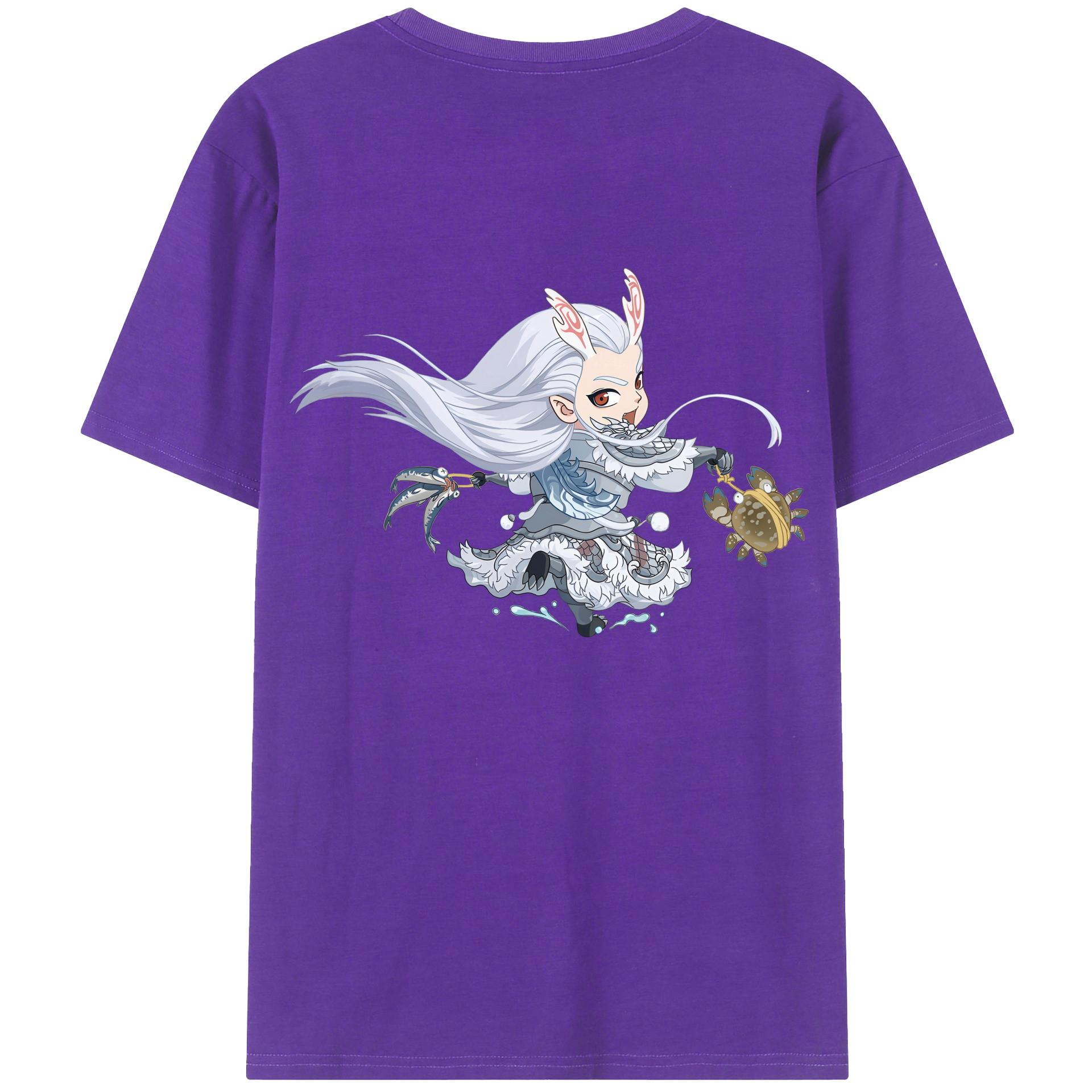 （画像用） Ne Zha 2 ナタ 魔童の大暴れ 綿100％ メンズ半袖Tシャツ（バックプリント） 通気性