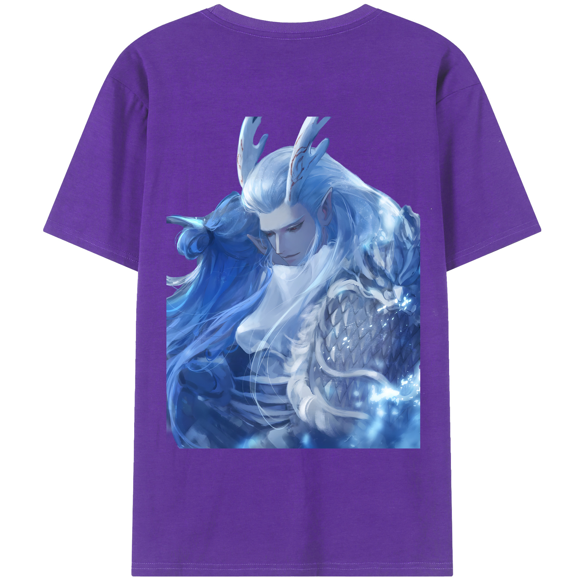 （画像用） Ne Zha 2 ナタ 魔童の大暴れ 綿100％ メンズ半袖Tシャツ（バックプリント） 通気性