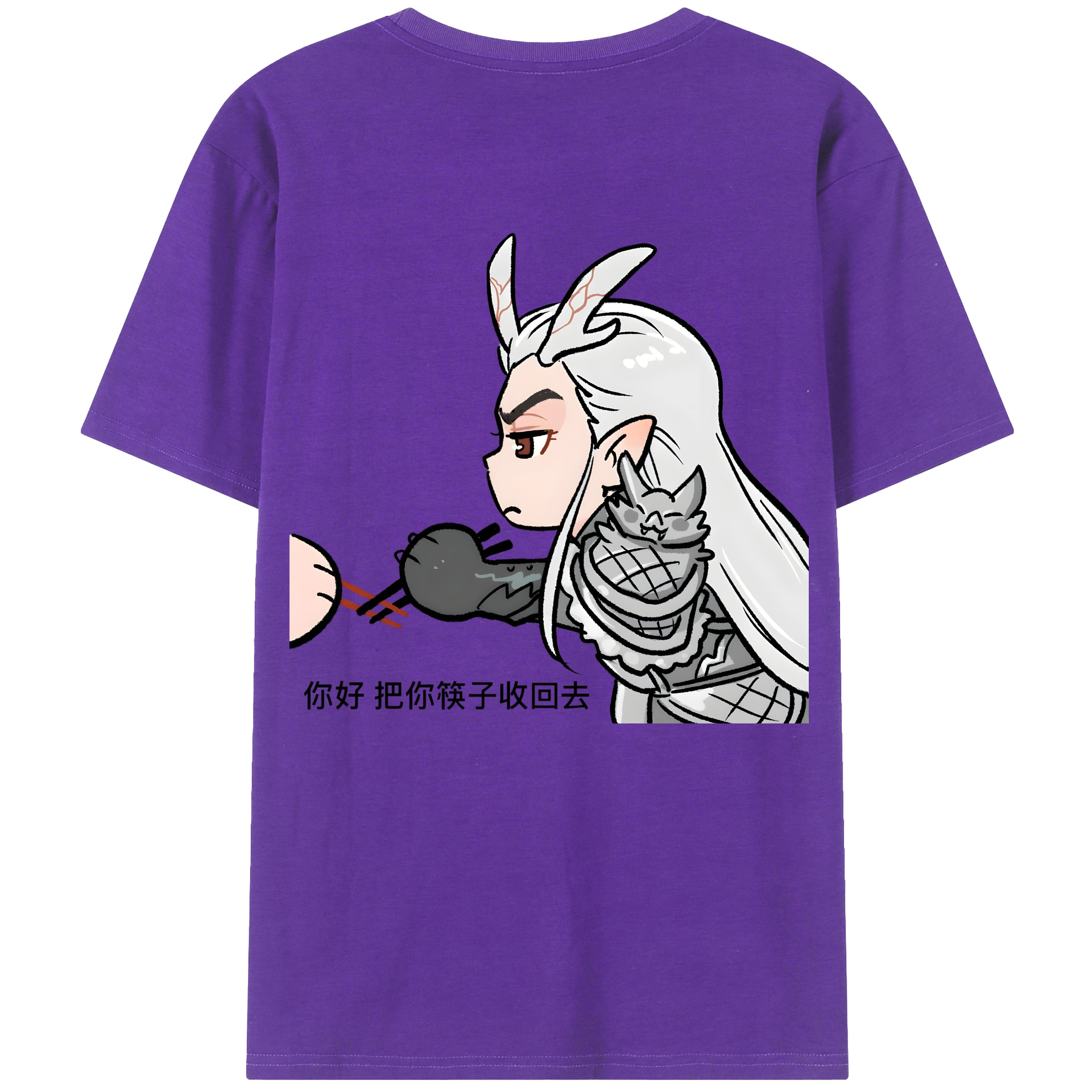 （画像用） Ne Zha 2 ナタ 魔童の大暴れ 綿100％ メンズ半袖Tシャツ（バックプリント） 通気性