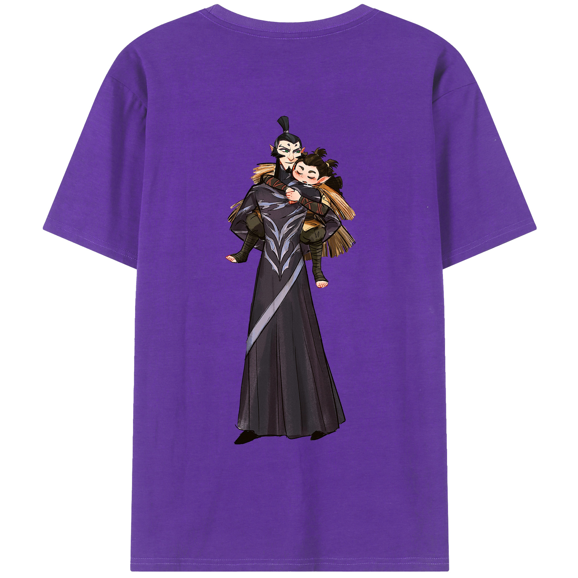 （画像用） Ne Zha 2 ナタ 魔童の大暴れ 綿100％ メンズ半袖Tシャツ（バックプリント） 通気性