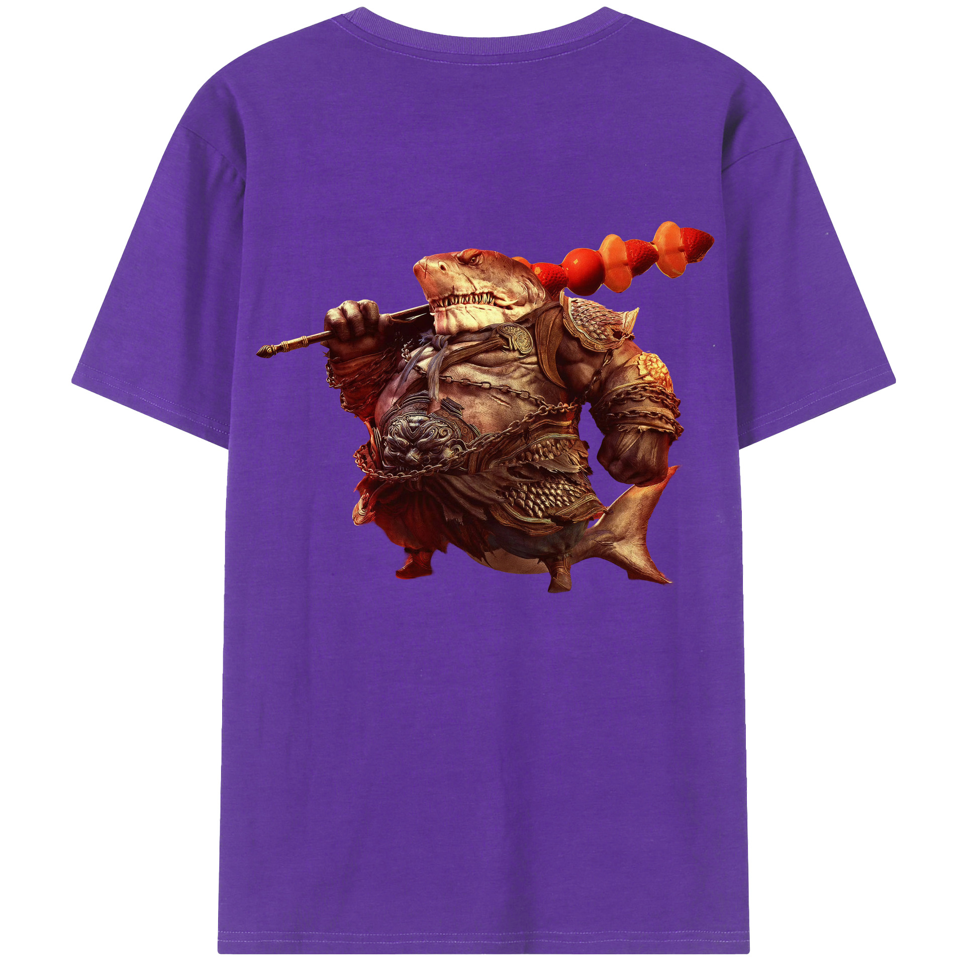 （画像用） Ne Zha 2 ナタ 魔童の大暴れ 綿100％ メンズ半袖Tシャツ（バックプリント） 通気性