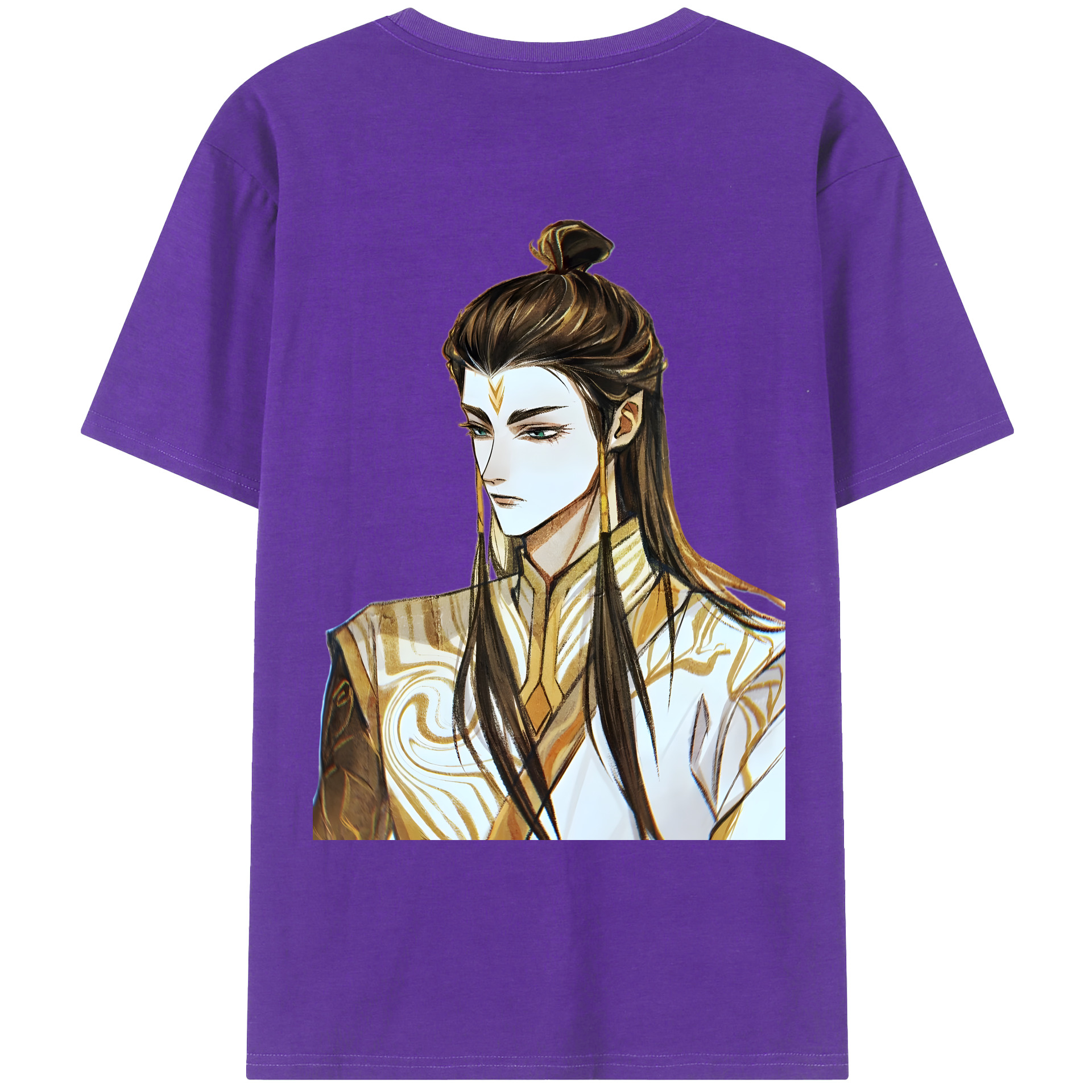 （画像用） Ne Zha 2 ナタ 魔童の大暴れ 綿100％ メンズ半袖Tシャツ（バックプリント） 通気性