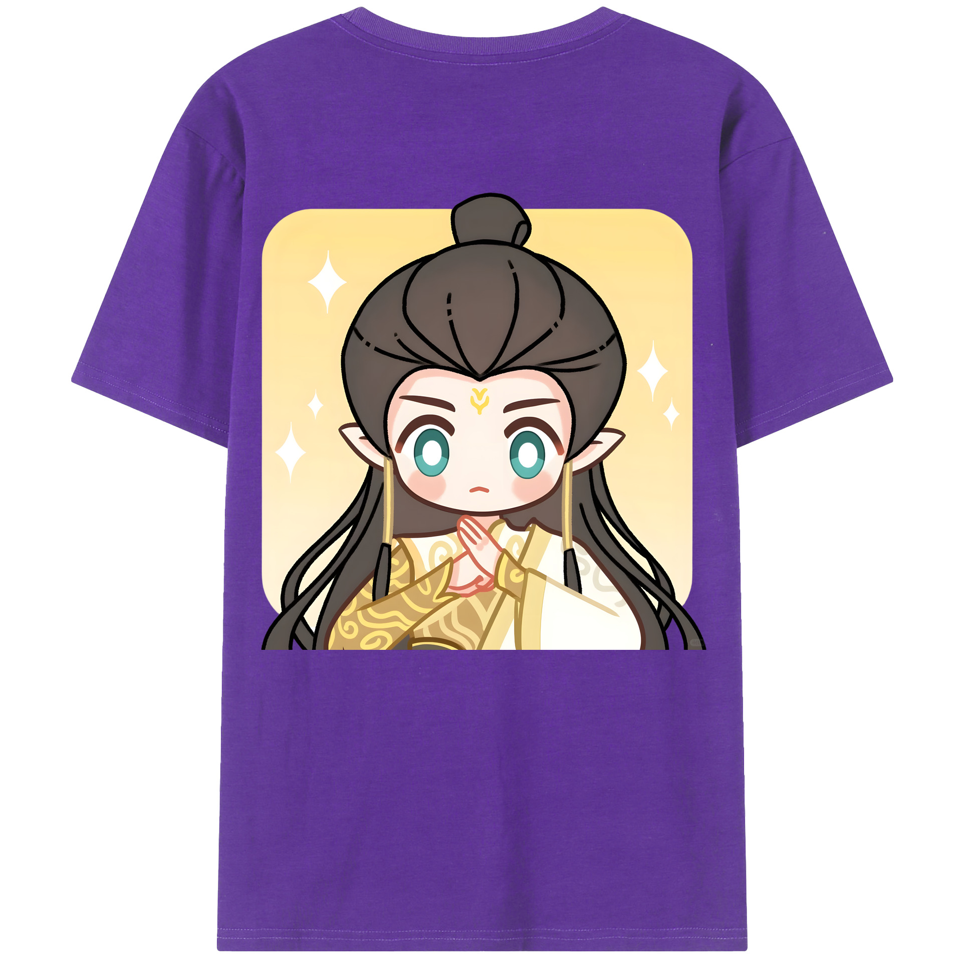 （画像用） Ne Zha 2 ナタ 魔童の大暴れ 綿100％ メンズ半袖Tシャツ（バックプリント） 通気性