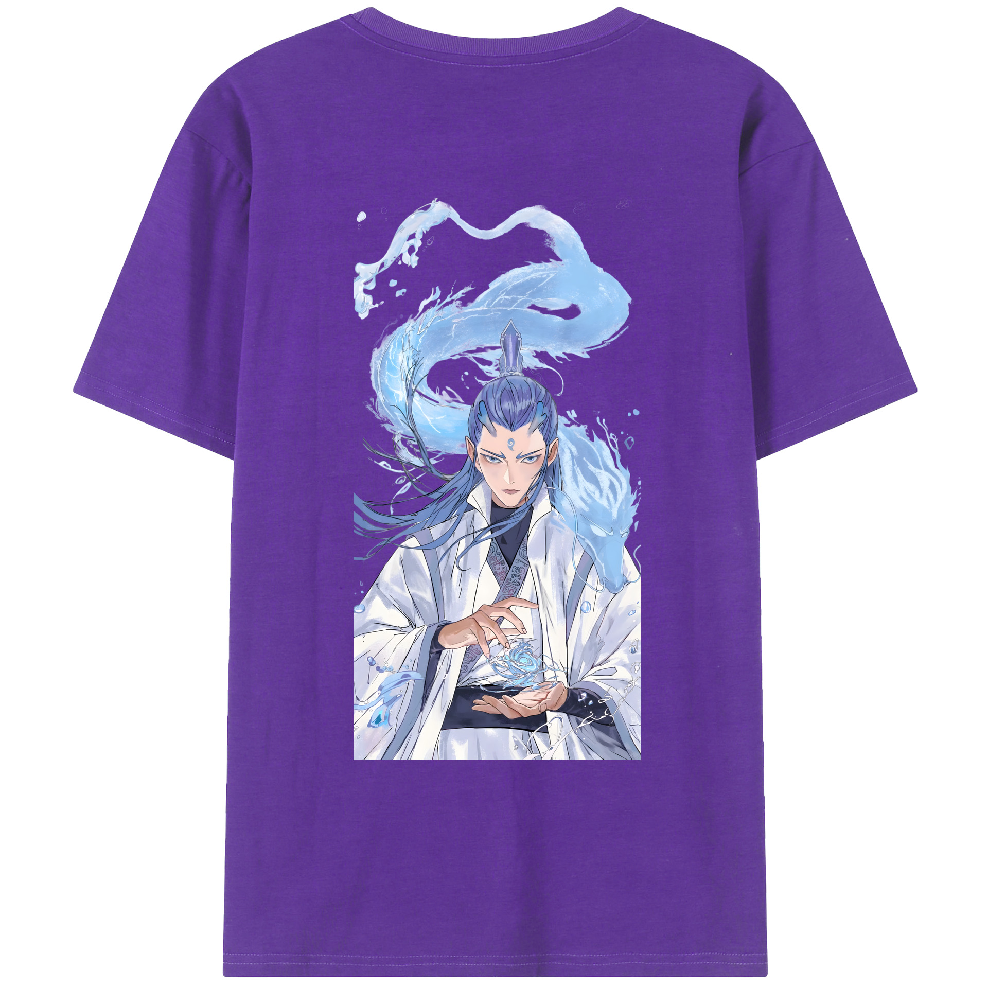 （画像用） Ne Zha 2 ナタ 魔童の大暴れ 綿100％ メンズ半袖Tシャツ（バックプリント） 通気性