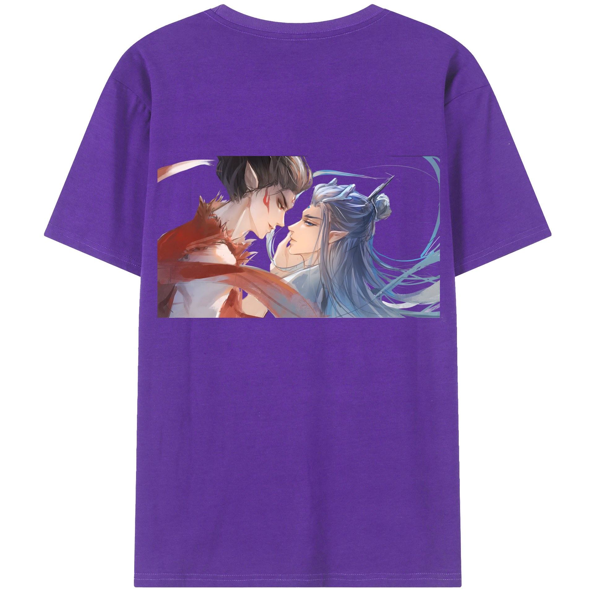 （画像用） Ne Zha 2 ナタ 魔童の大暴れ 綿100％ メンズ半袖Tシャツ（バックプリント） 通気性