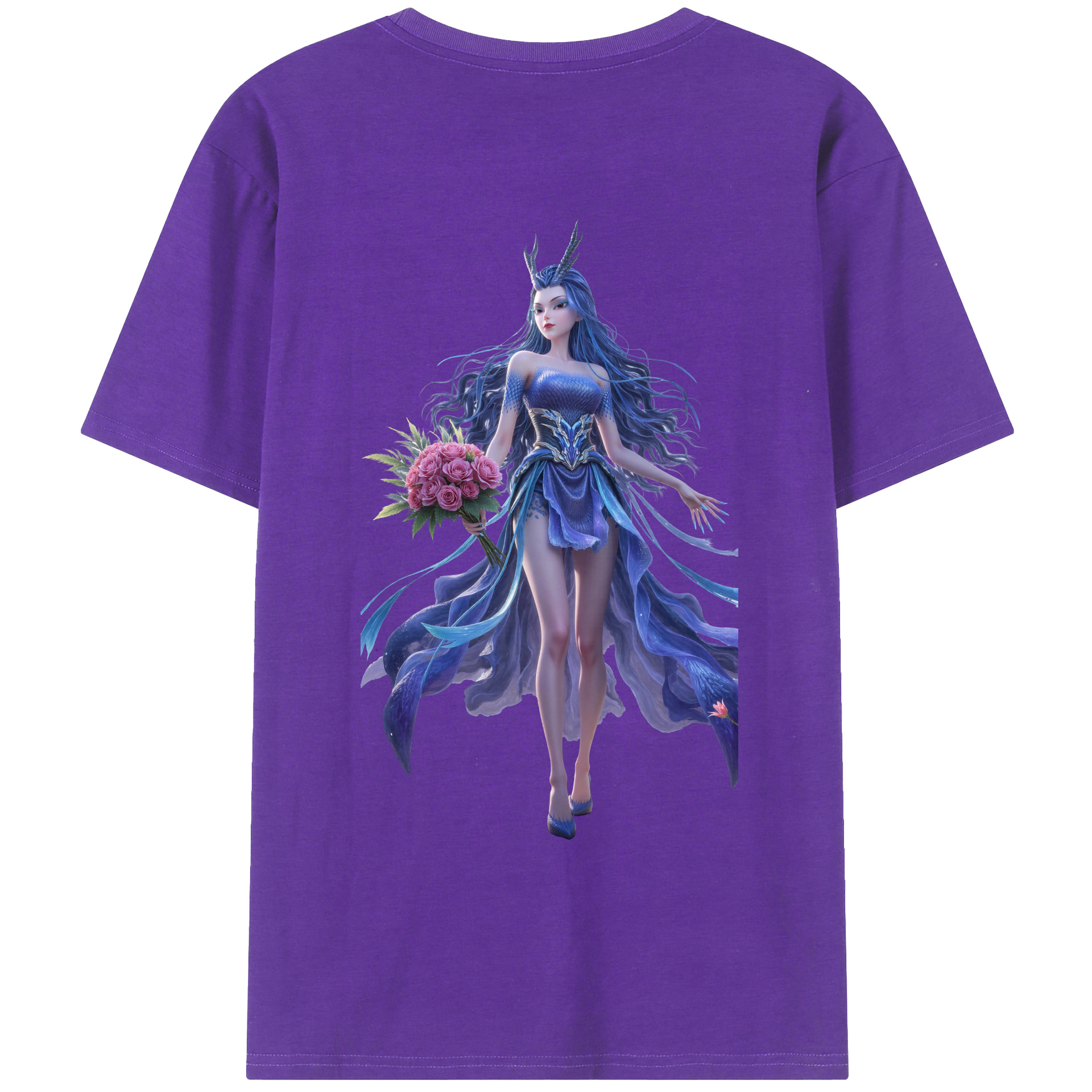 （画像用） Ne Zha 2 ナタ 魔童の大暴れ 綿100％ メンズ半袖Tシャツ（バックプリント） 通気性